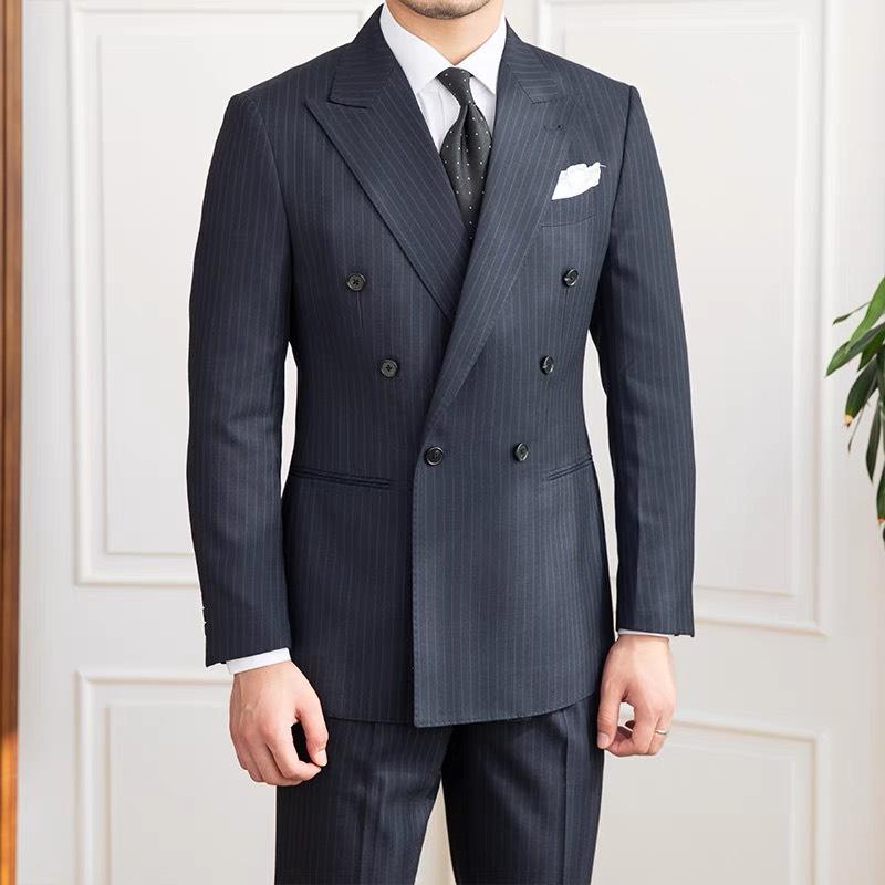 Navy Striped Suit 