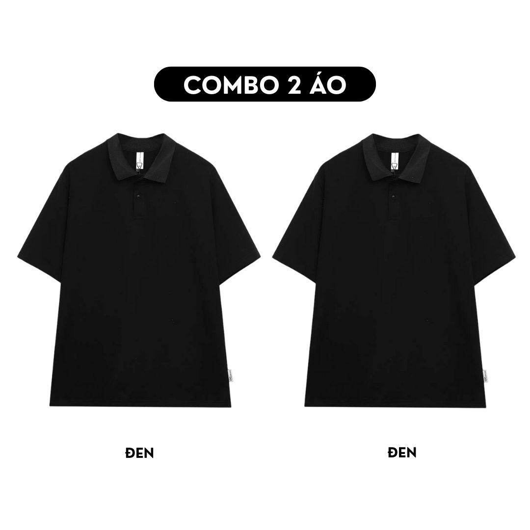 Áo polo trơn form rộng cotton PLT01 Miucho cổ trụ in basic_thumbnail_6