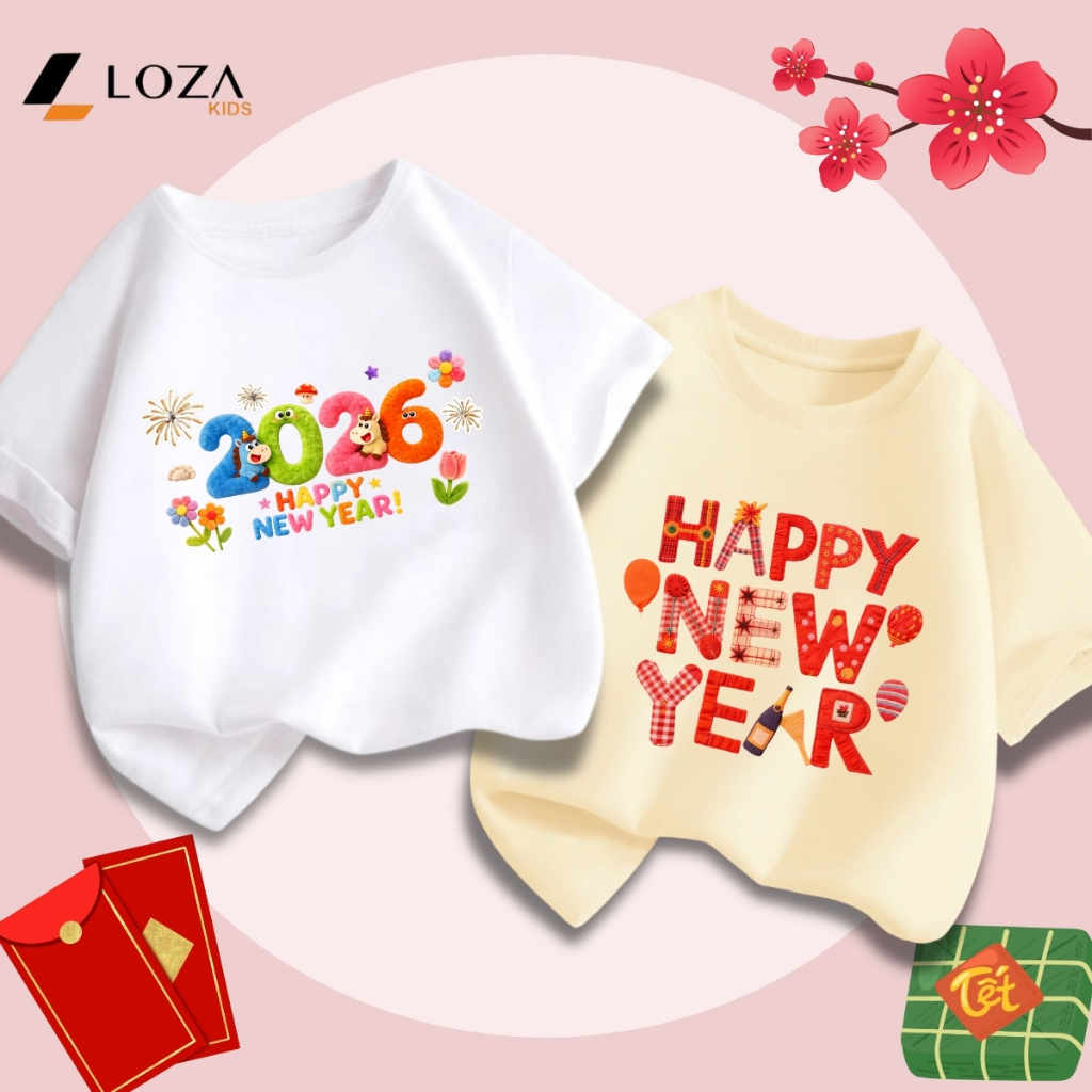 [BST Tết 2026] Áo thun bé trai, bé gái hình chủ đề Tết 2026 - Loza Kids AT038_thumbnail_3