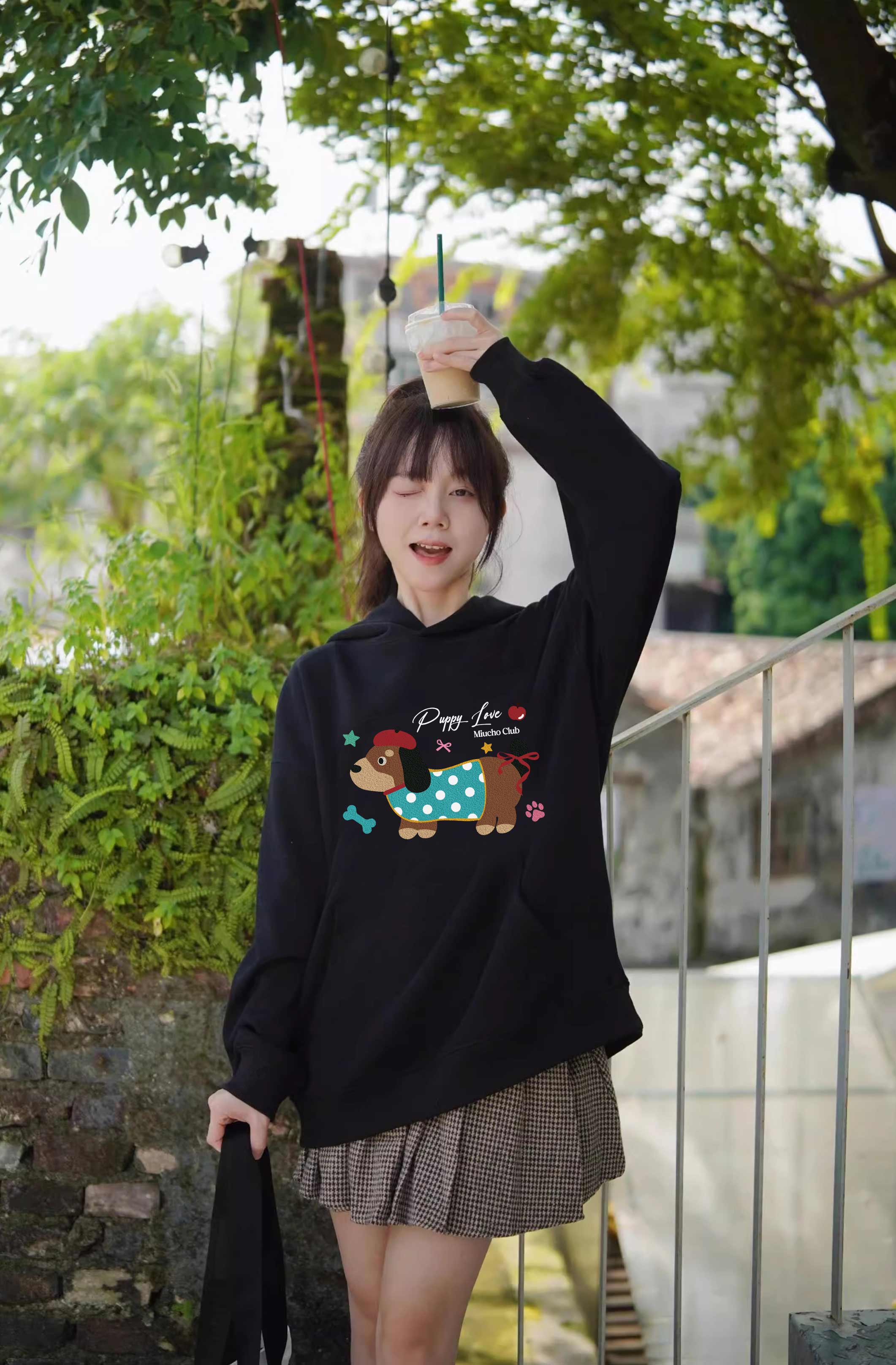 Áo hoodie nữ form rộng dày dặn vải nỉ chân cua HDD1638 Miucho in mix_thumbnail_6