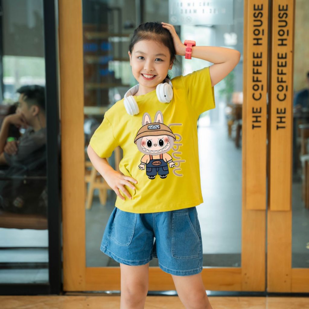 Áo thun bé gái in hình Labubu chữ dọc - Loza Kids AT2779_thumbnail_3