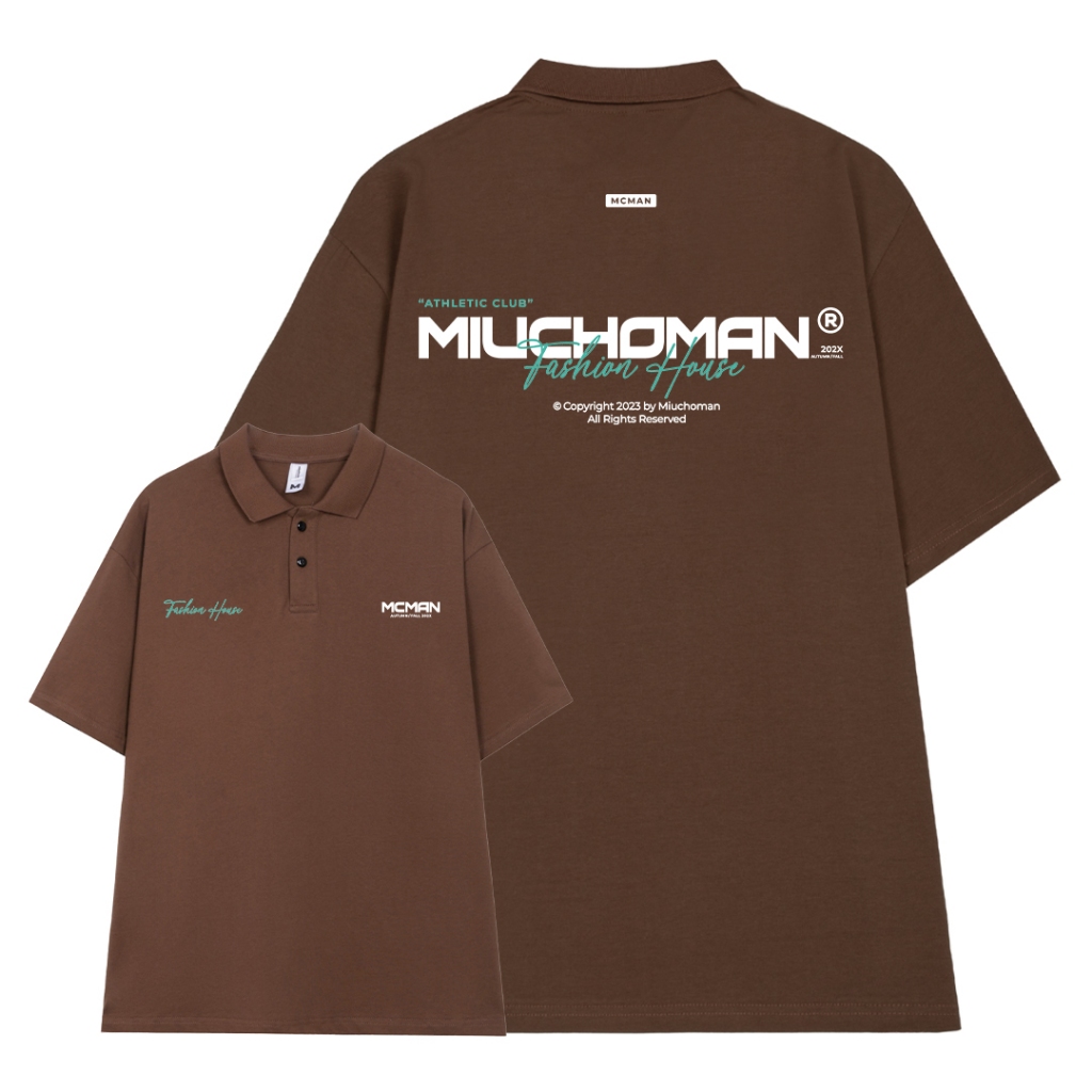 Polo nam đứng form tôn dáng PLD389 Miucho Man tay ngắn vải cotton Cổ trụ in basic_thumbnail_3