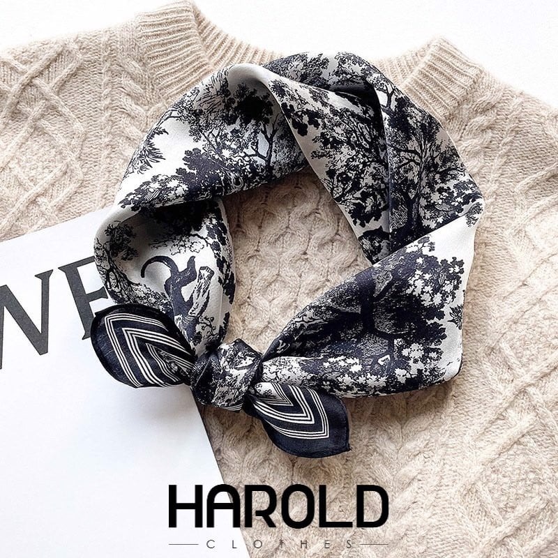 Khăn Lụa Họa Tiết Classy 100% Lụa