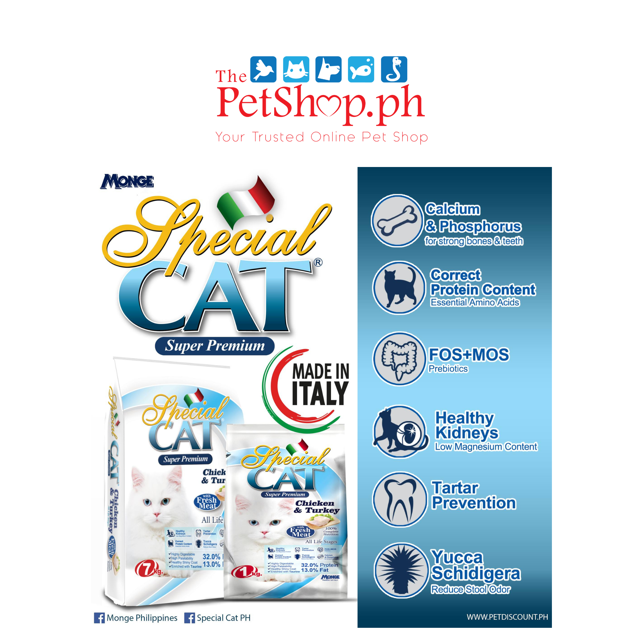 Thức ăn cho mèo Monge SPECIAL CAT all life stage with chicken & Turkey 1.5kg_thumbnail_2