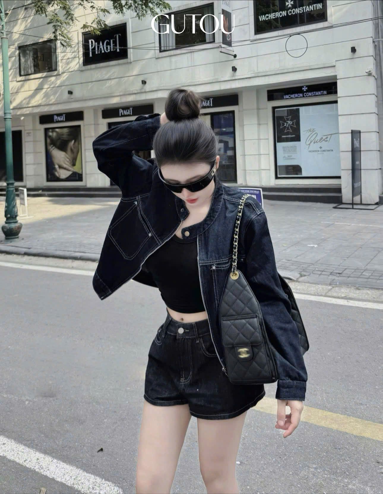 [ GUTOU ] Áo Khoác Jean Basic Cổ Trụ Túi Hộp_thumbnail_5