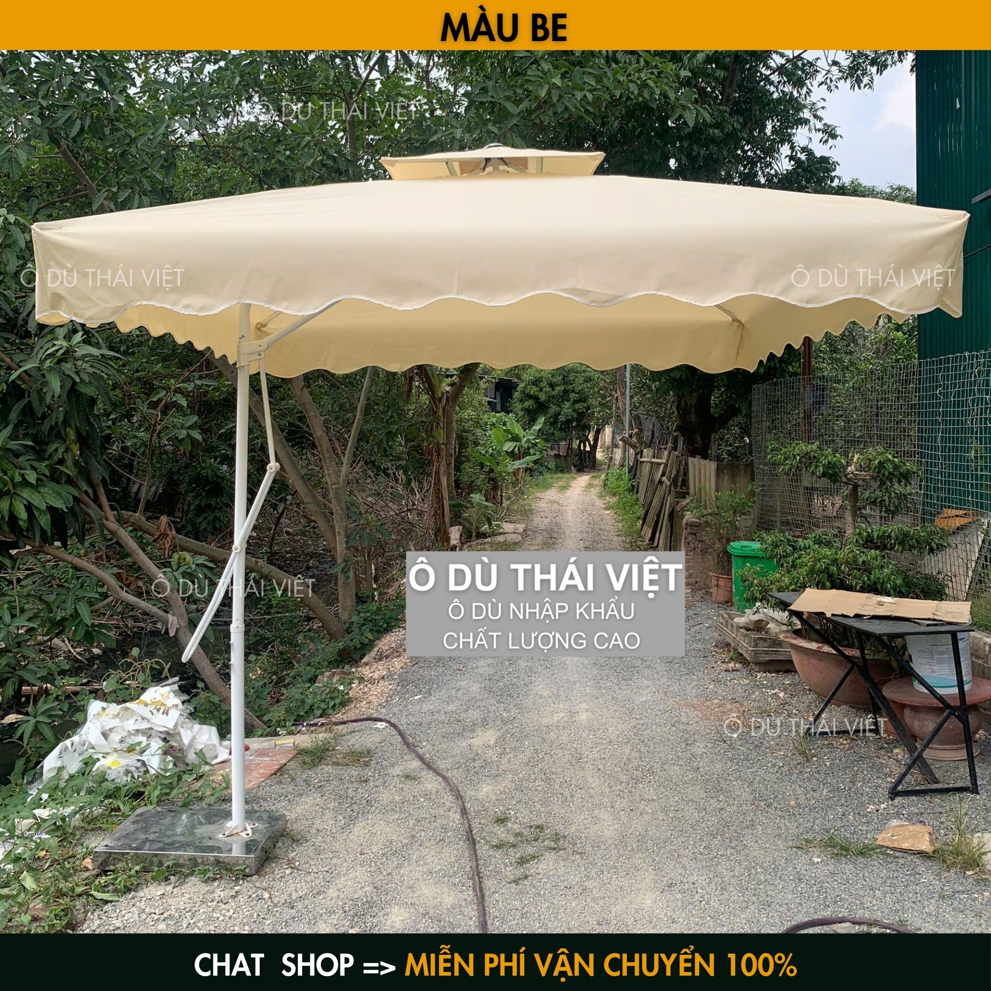 Dù lệch tâm vuông 2m5 nhập khẩu – Vải chống thấm PU, khung thép sơn tĩnh điện, bảo hành 1 năm_thumbnail_6