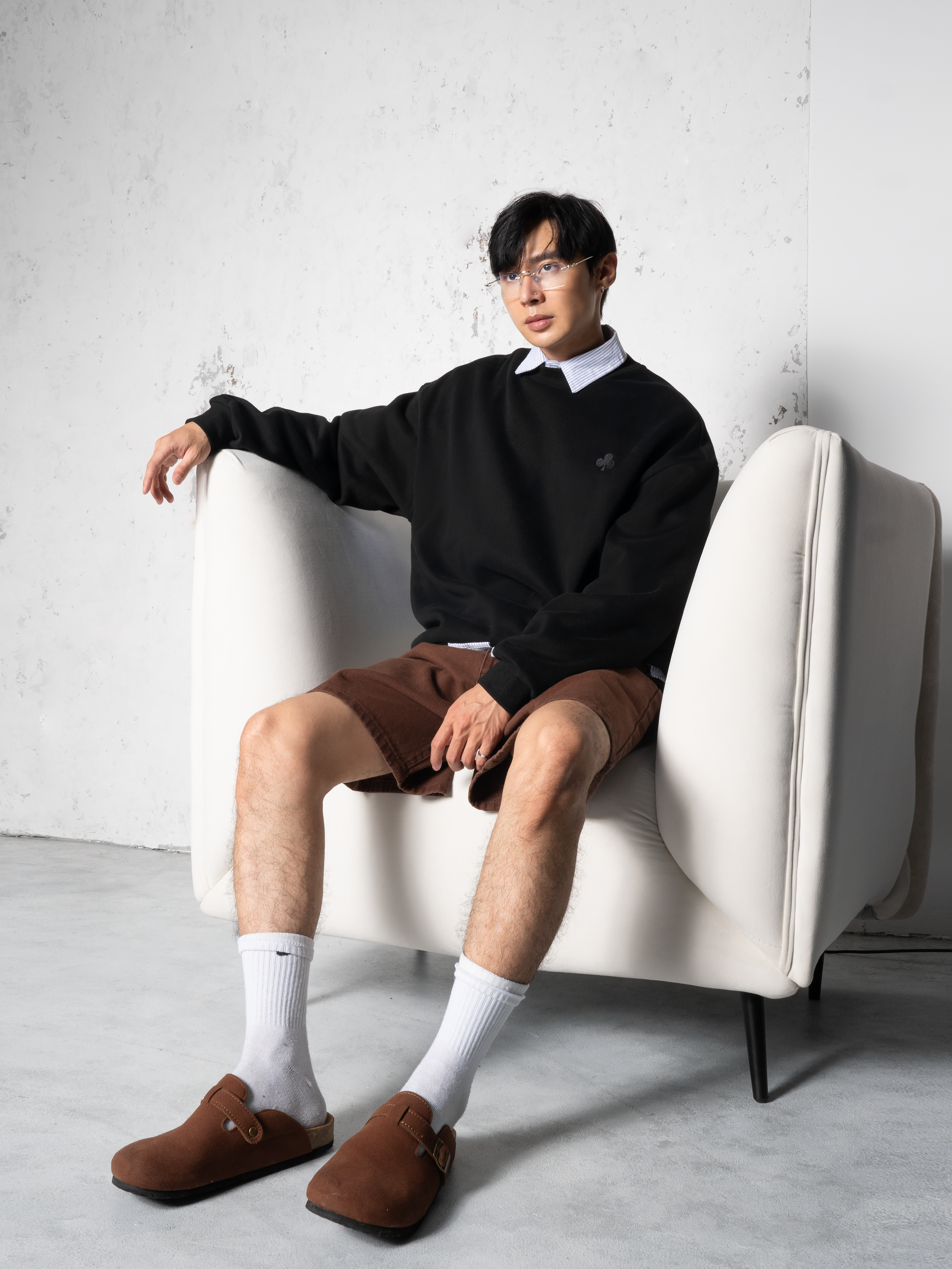 Short jean trên gối MORA màu bò cao bồi_thumbnail_4