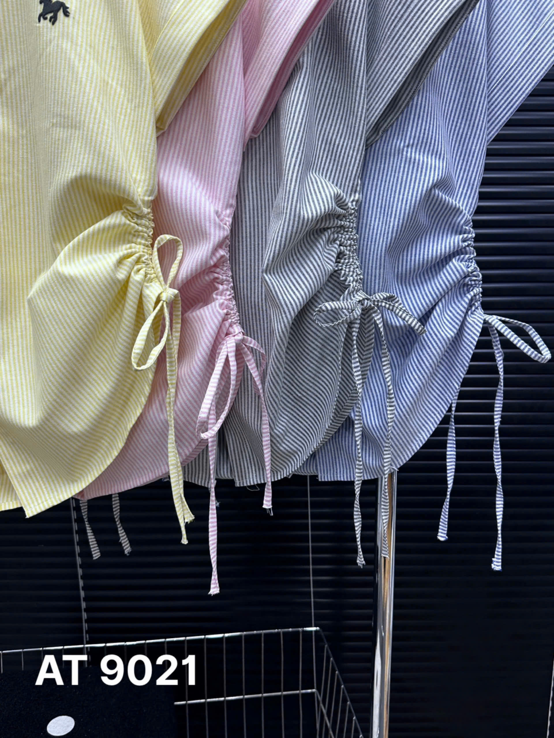 Áo sơ mi sọc thêu 3D rút eo bigsize AT9021 dành cho nàng mũm mĩm từ 55-90kg_thumbnail_5