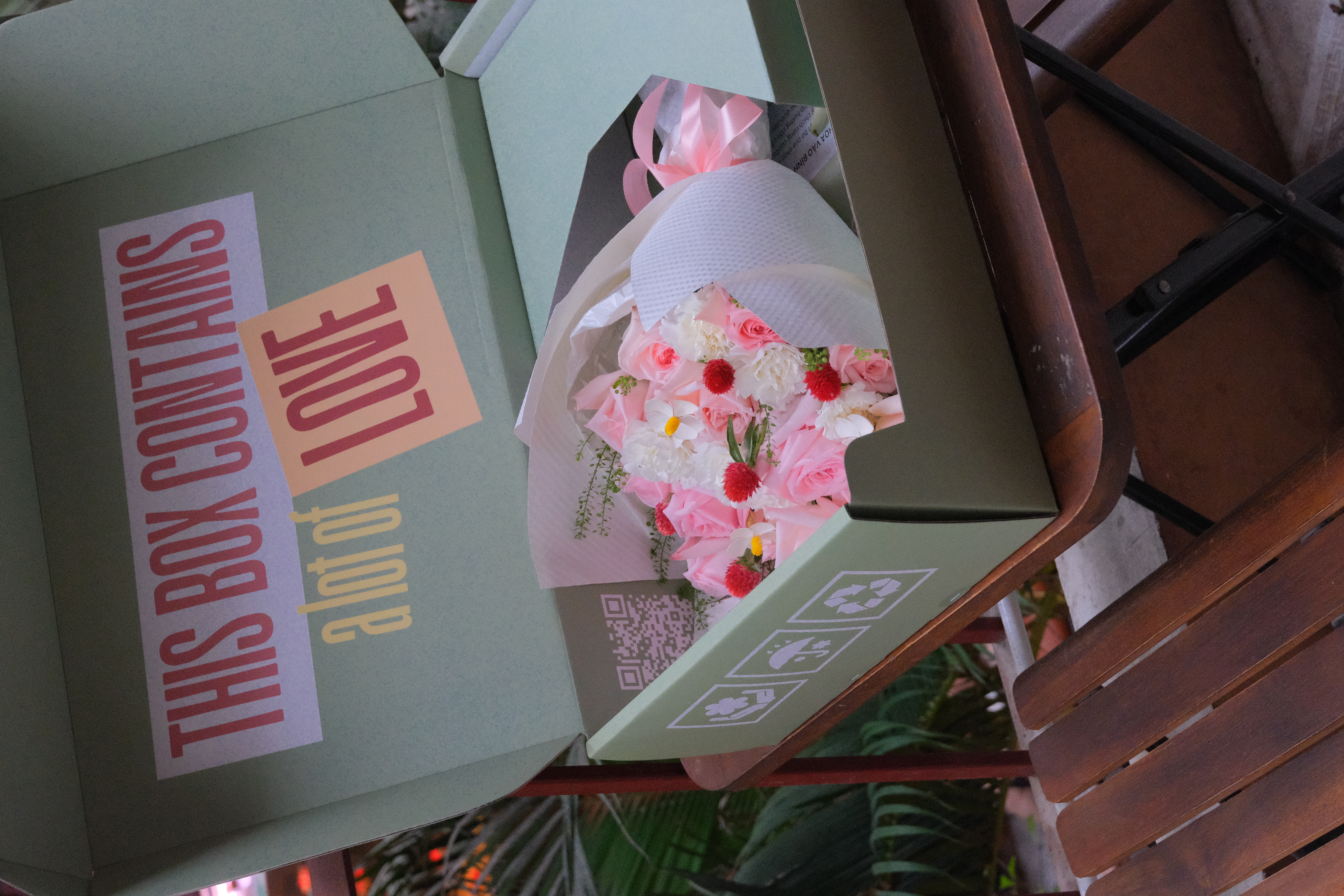 FS BOX - Bó hồng Ohara mix cúc bách nhật (set kèm hộp)_thumbnail_2