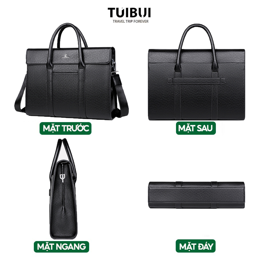 Cặp da nam công sở văn phòng thương hiệu KUQIDAISHU đựng máy tính laptop giấy tờ A4 chống nước  chống trầy xước da PU cao cấp_thumbnail_3