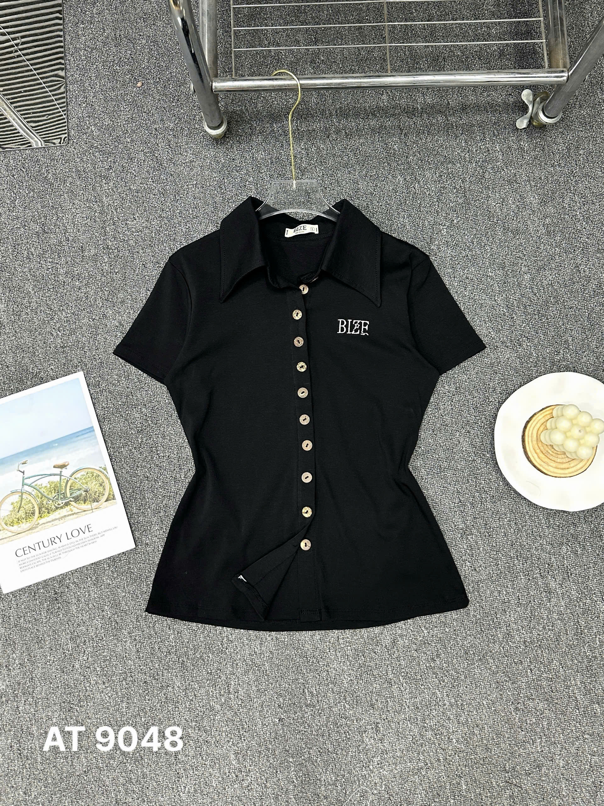 Áo thun kiểu phối nút gỗ bigsize AT9048 dành cho nàng béo mập từ 55-90kg