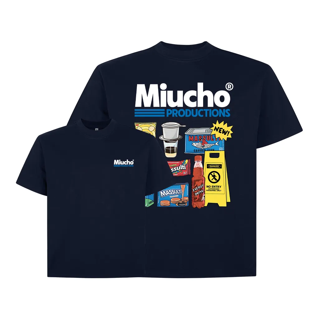 Áo thun form boxy street style unisex 2529 Miucho vải cotton thoáng mát co giãn in mix