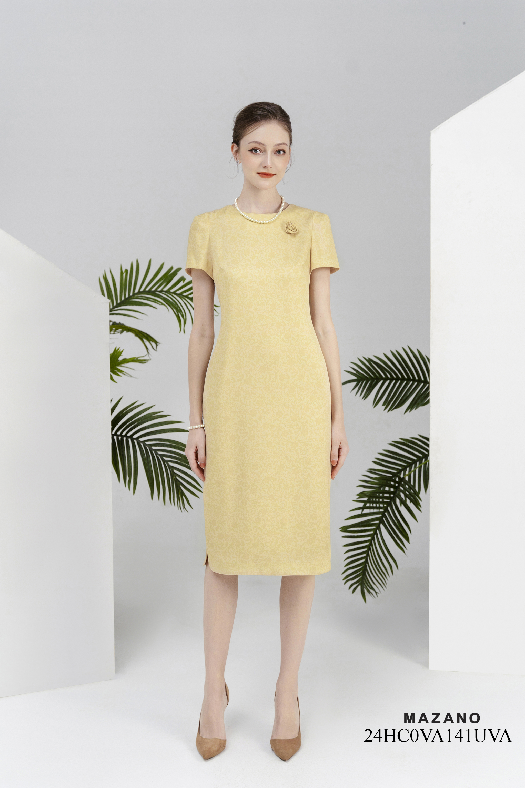 Đầm Suông In Họa Tiết Đính Hoa 3D