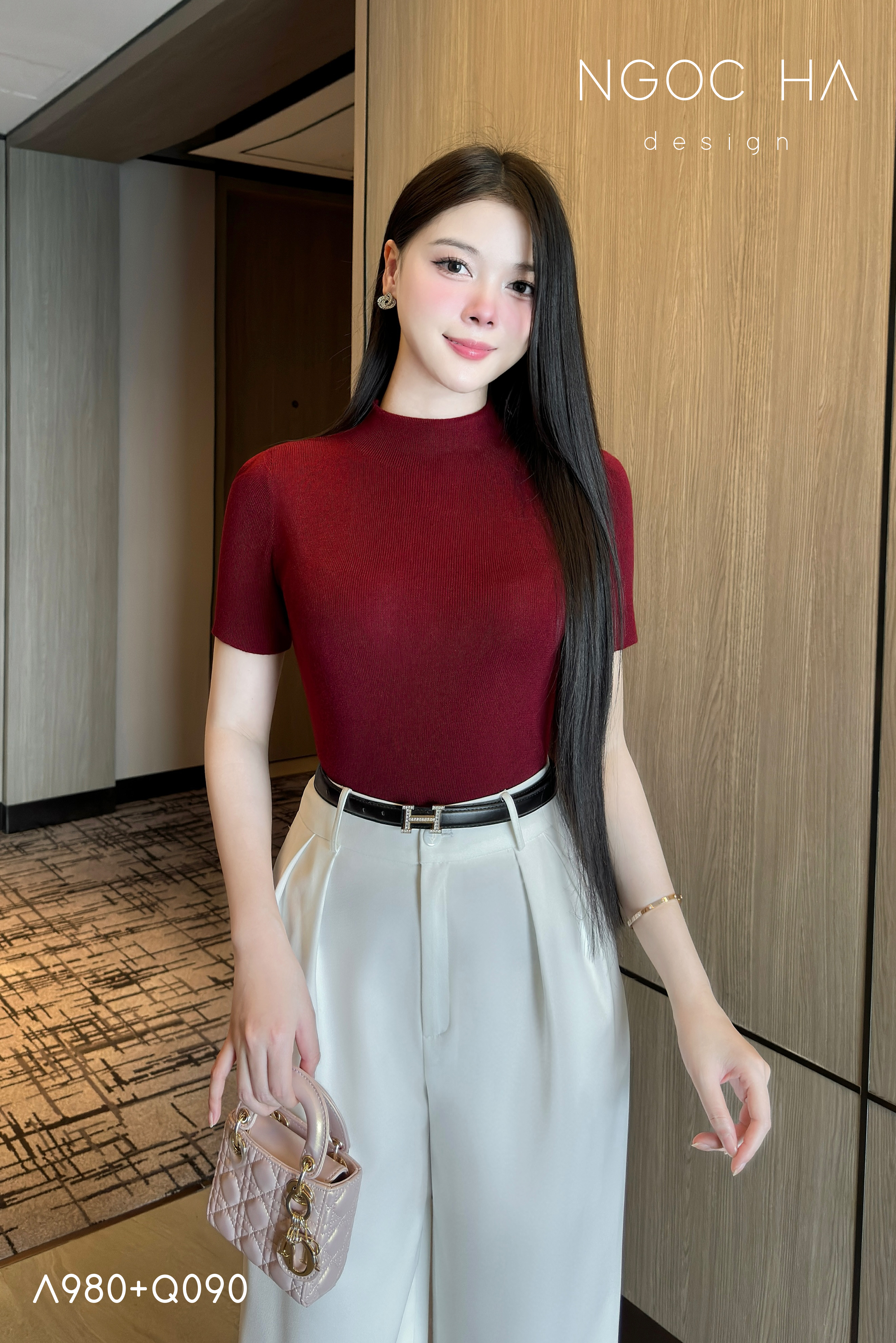 Elain Top_ Áo Len Cổ Cao Tay Cộc A980_thumbnail_6