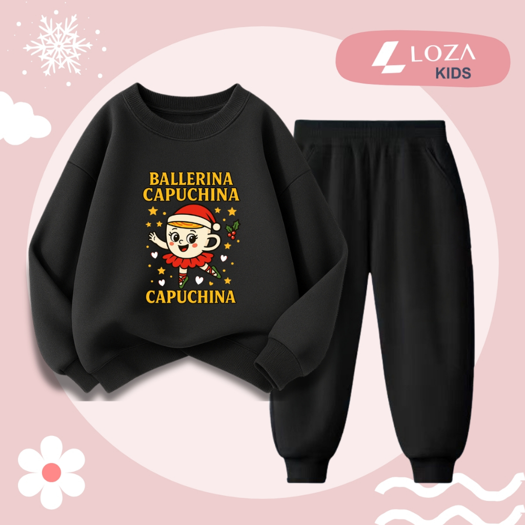 Set bộ nỉ bé gái in hình Brainrot Ballerrina Cappuccina - Loza Kids BI522_thumbnail_3