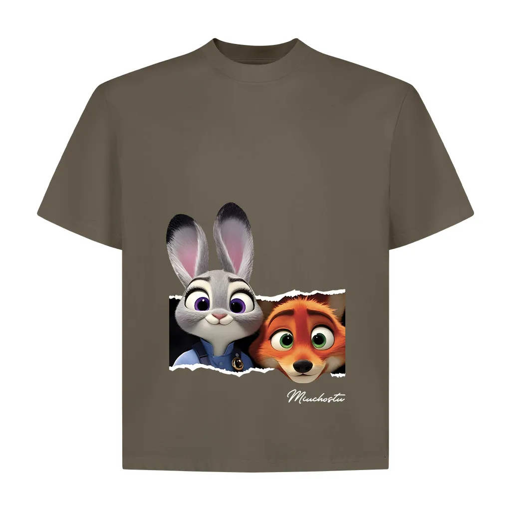 Áo thun couple form boxy Miucho Club vải cotton co giãn 2 chiều thoáng mát Judy Hopps in mix 2826_thumbnail_17