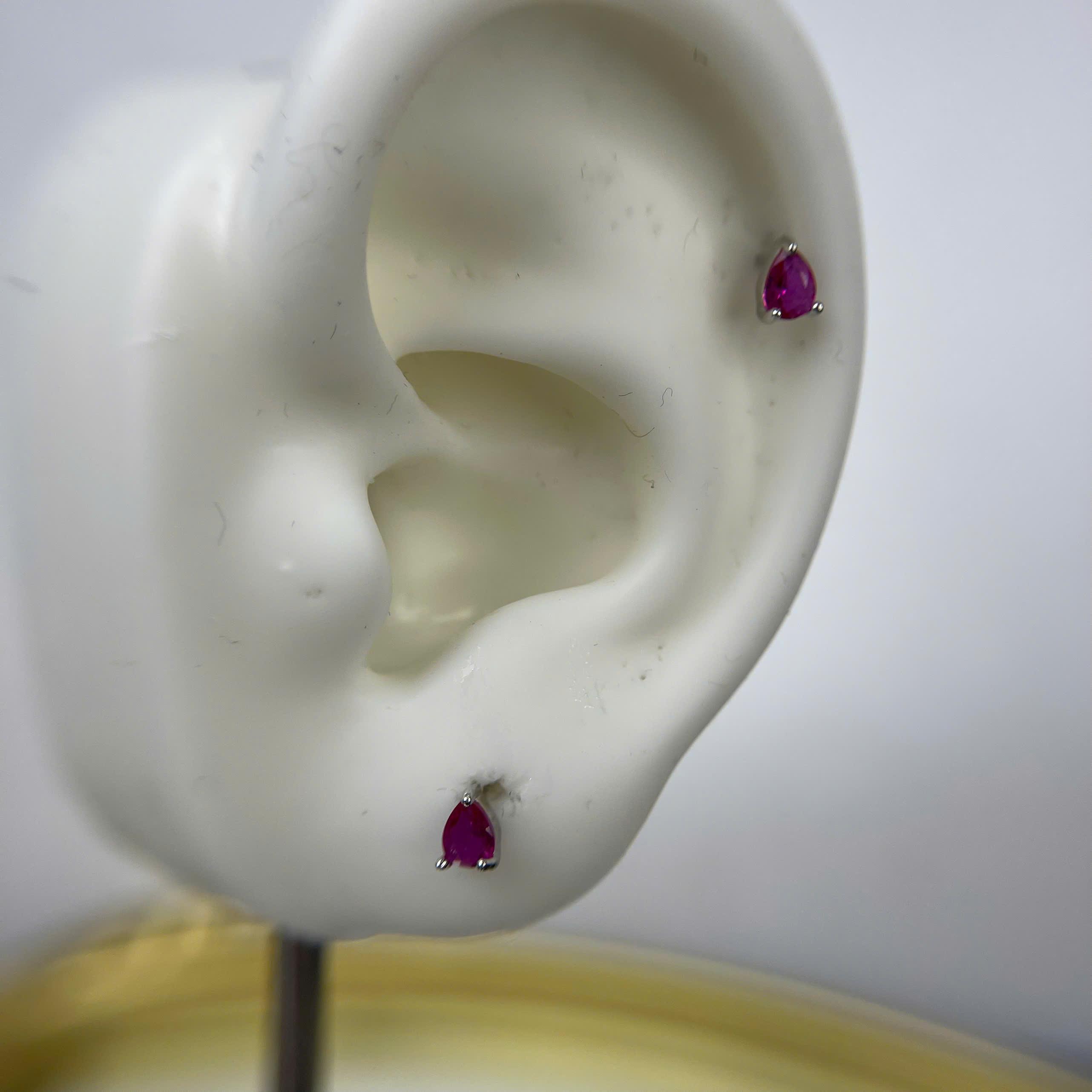 Khuyên kiểu bạc hồng mạ 3 lớp điện