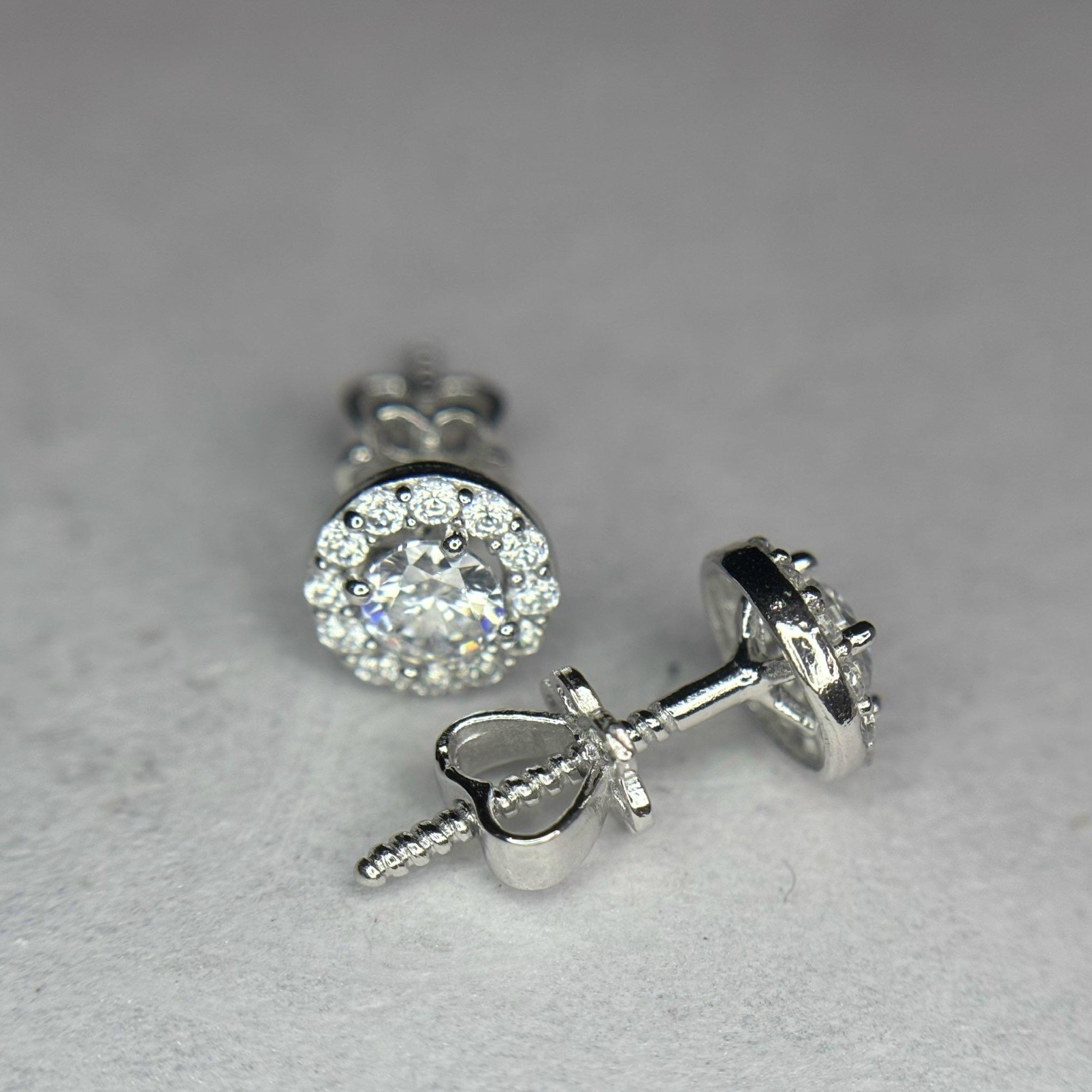 Khuyên kiểu bạc xi bạch kim đá tấm size 6