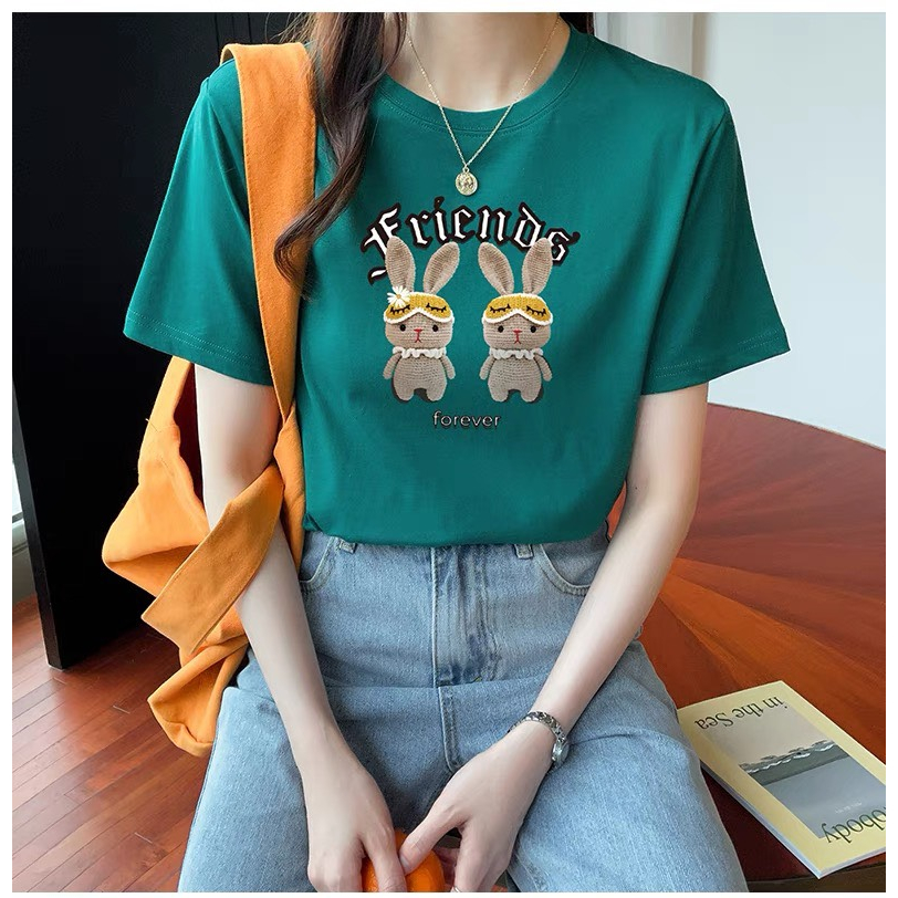 [Form Rộng] Áo phông nữ  in hình Thỏ Friends - LOZA CT6418_thumbnail_2