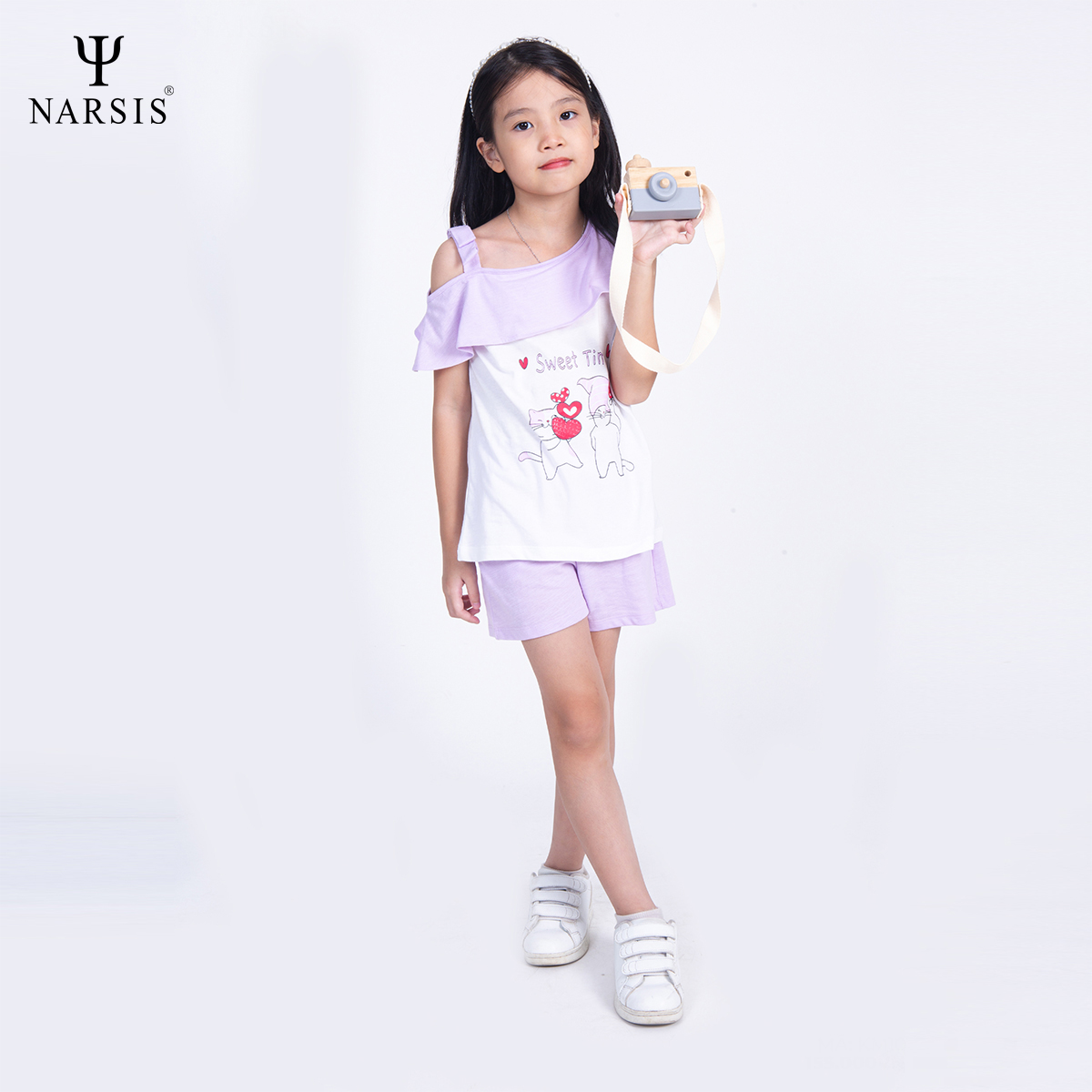 BỘ HÈ BÉ GÁI KM1011 NARSIS CHẤT LIỆU THOÁNG MÁT, DỄ CHỊU, THOẢI MÁI CẢ NGÀY, DỄ VẬN ĐỘNG_thumbnail_3