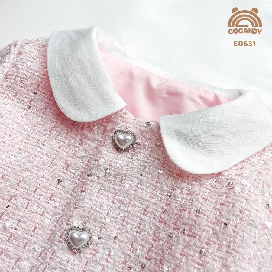 Áo khoác dạ Tweed HỒNG tiểu thư cổ choàng_thumbnail_5