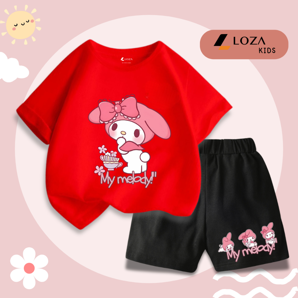 Bộ đồ bé gái in hình 