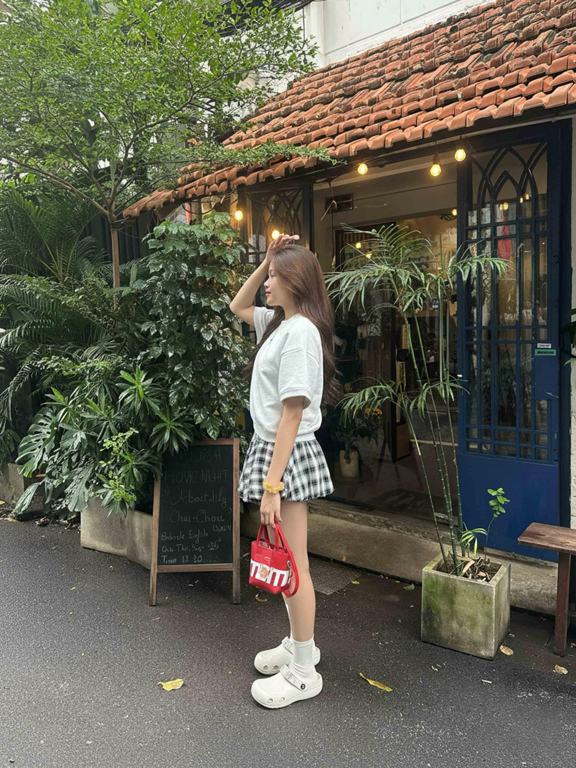 Áo sweater trơn tay ngắn form boxy ST00051 Miucho cổ tròn vải nỉ 2 da_thumbnail_3