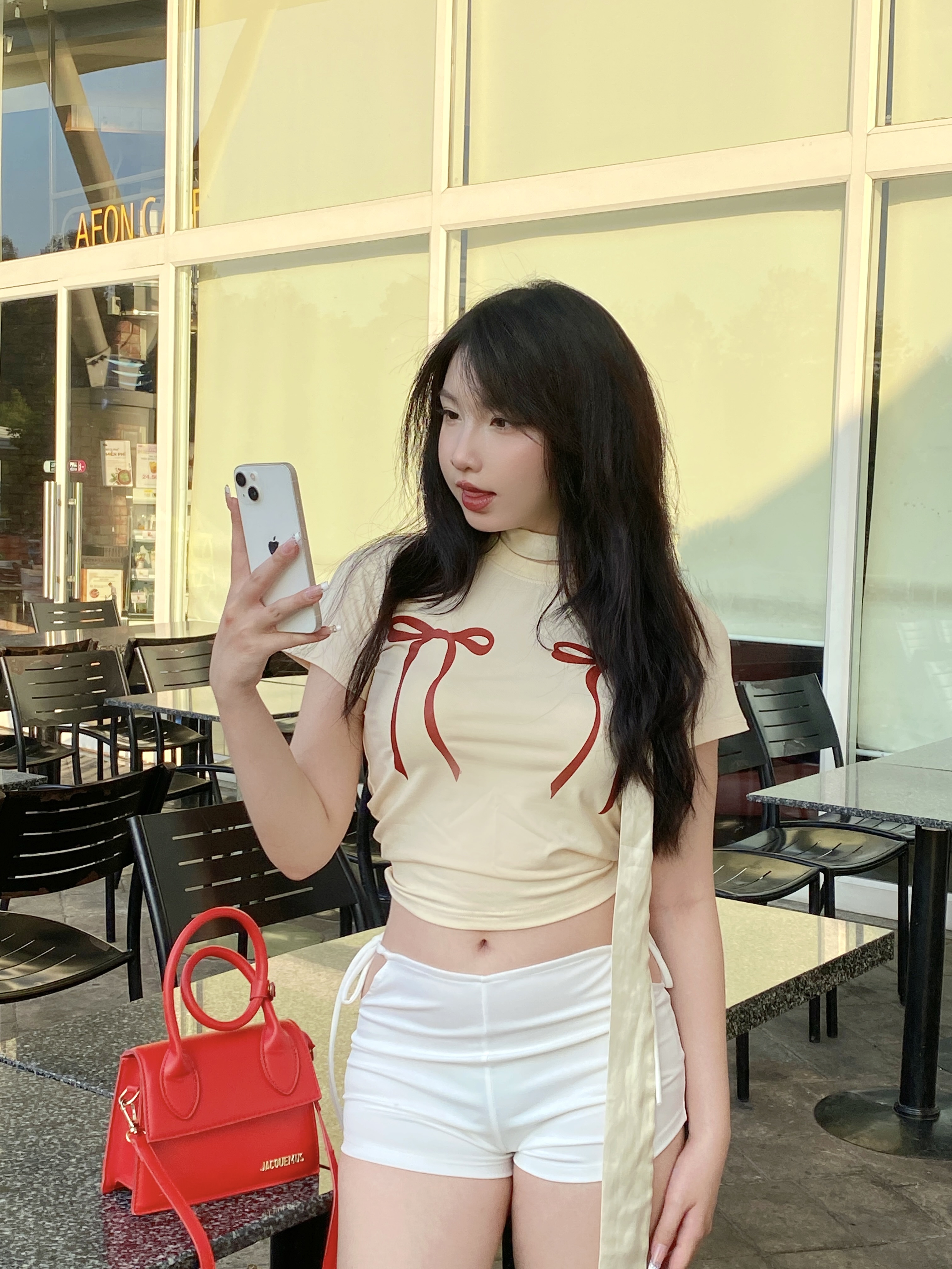 Áo thun baby tee form ôm xinh xắn hình nơ ABD1054 Miucho tay ngắn Cổ tròn hotrend in artwork_thumbnail_4