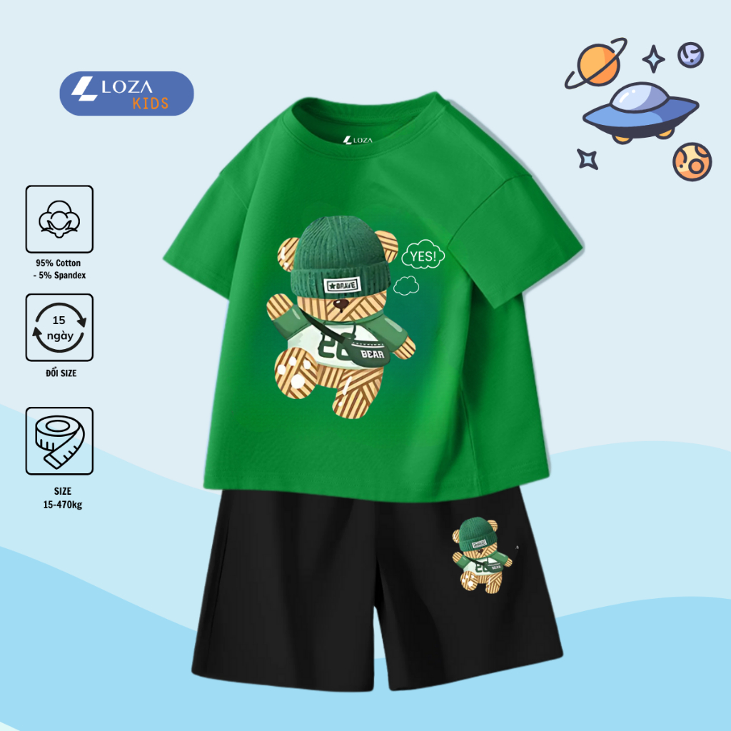 Bộ đồ bé trai in hình 