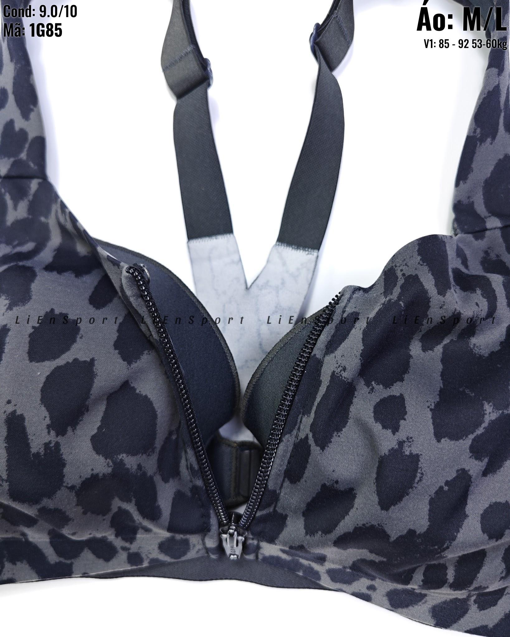 Victoria's Secret VSX Áo bra thể thao Nữ Size M L Xám đen họa tiết da báo Auth 2nd Dây vai bản lớn Khóa kéo trước Co giãn 4 chiều Thấm hút mồ hôi Nâng đỡ tốt Phù hợp gym yoga chạy bộ Mã:1G85_thumbnail_3