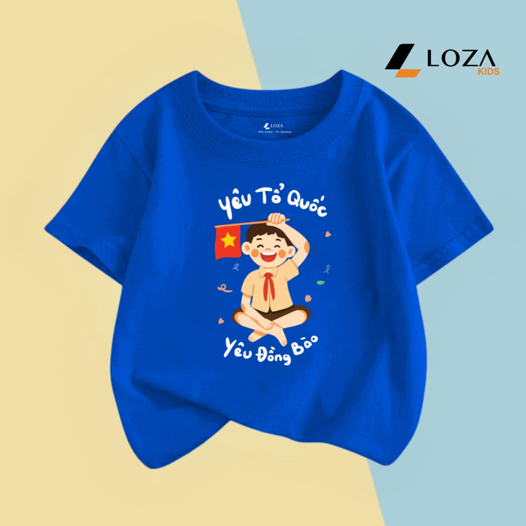 Áo thun trẻ em in hình 'Bé trai Yêu Tổ Quốc - Yêu đồng bào' - Loza Kids AT3174_thumbnail_7
