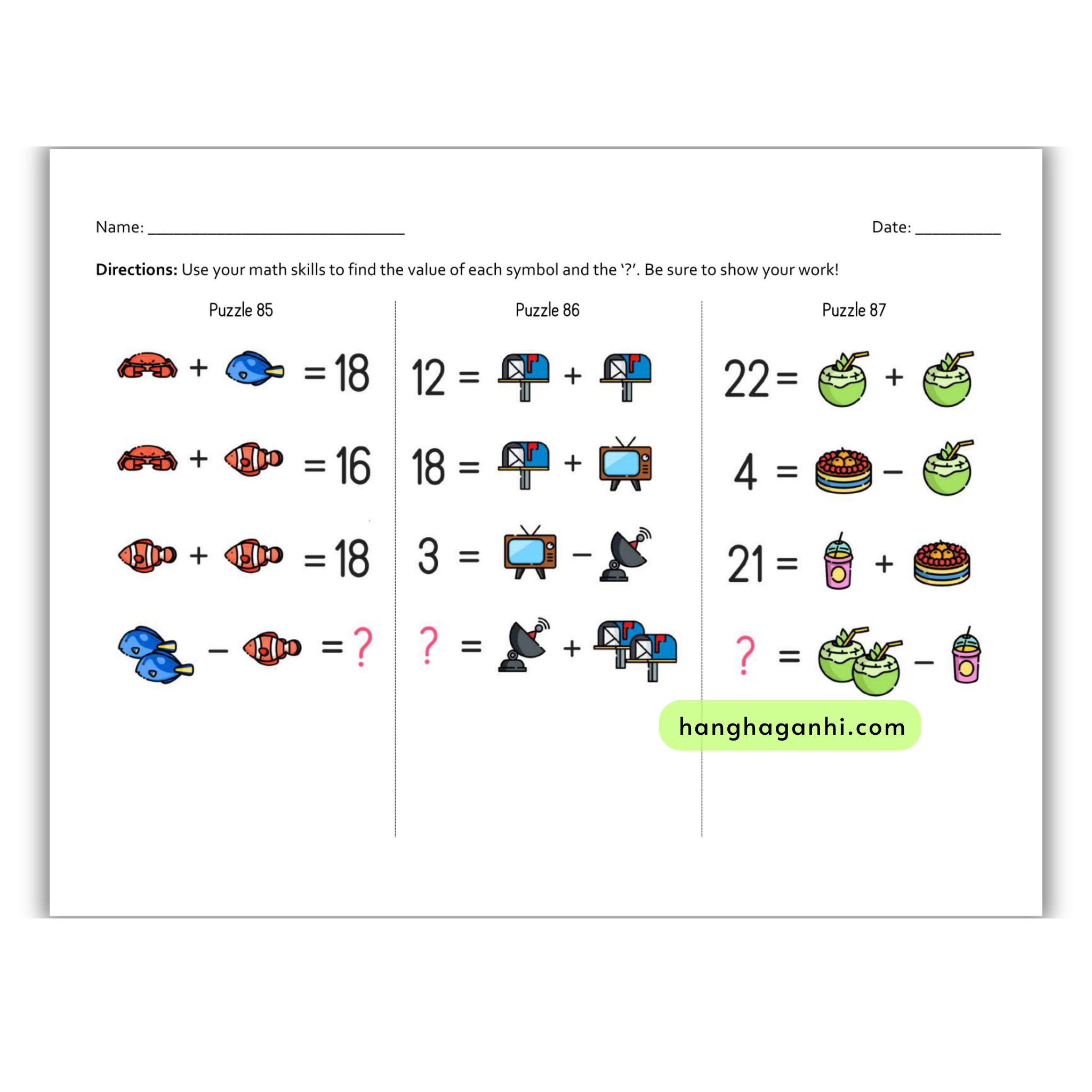 Math Puzzles for Smart Kids, Sách Toán tư duy hình ảnh Neurotrainer cho bé_thumbnail_5