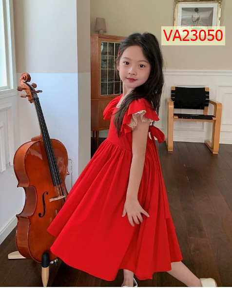 Váy tay bèo thắt nơ VA23050