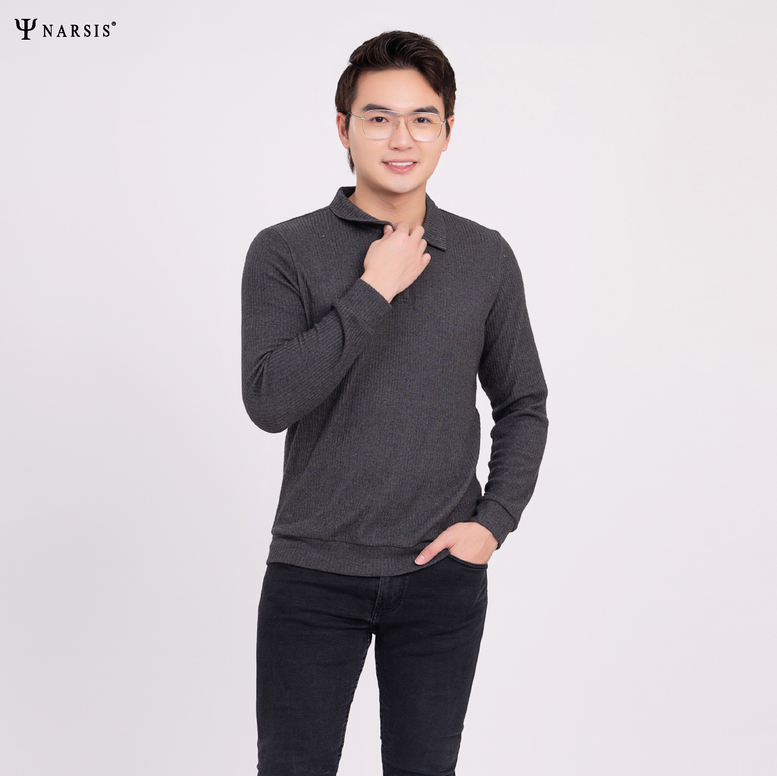 ÁO POLO CÓ CỔ NAM D0051 NARSIS VẢI LEN COTTON ẤM ÁP, THOÁNG MÁT, GIỮ ẤM TỐT, MỀM MẠI