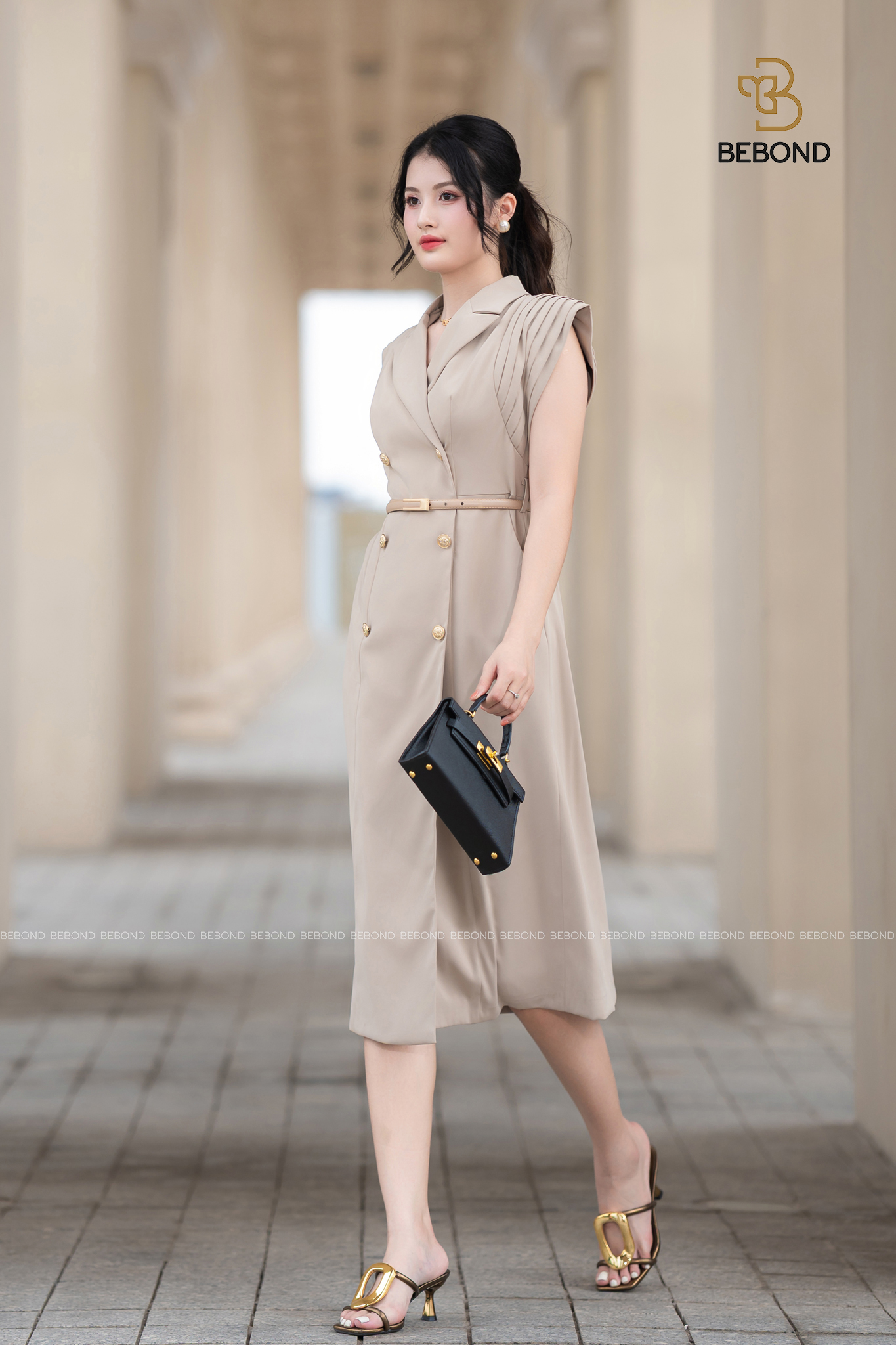 Đầm tay kiểu CLEOPATRA màu BE