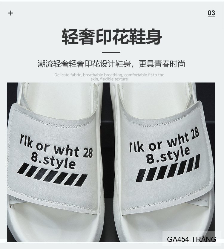 GA454 - Dép xỏ ngón nam thời trang đế dày êm chân, da bò lớp đầu, trắng đen_thumbnail_11