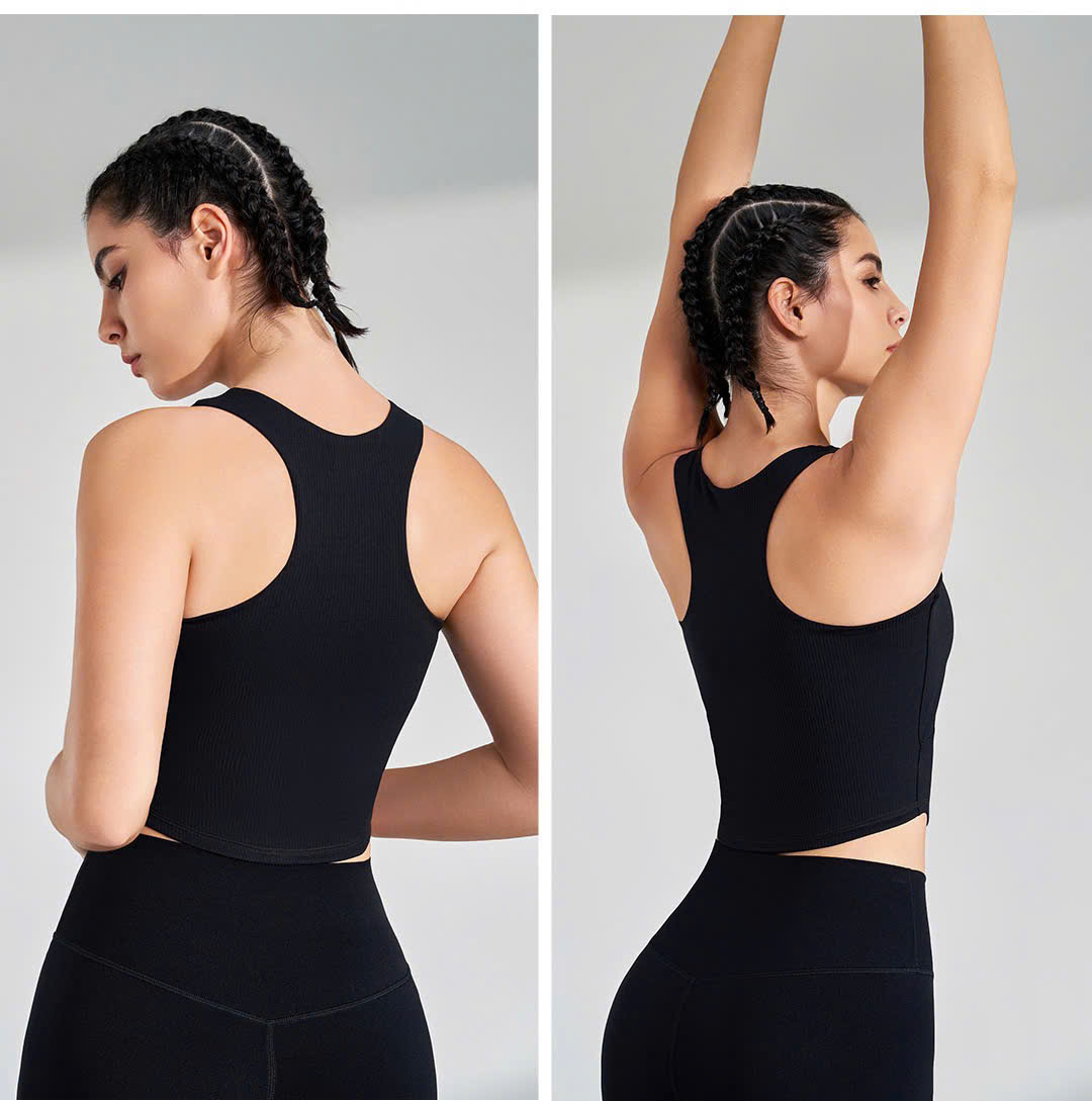 Áo Croptop Thể Thao Sát Nách Vạt Yếm Ôm Body