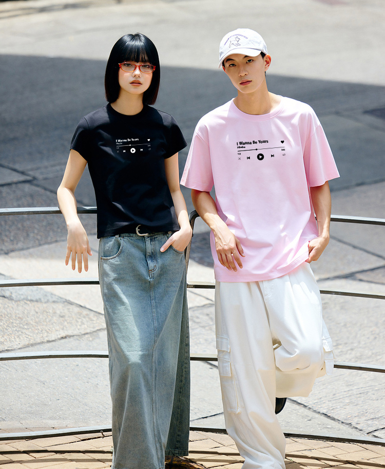 Áo thun cặp đôi couple from rộng ATD1376 Miucho vải cotton thoáng mát cổ tròn in mix_thumbnail_4