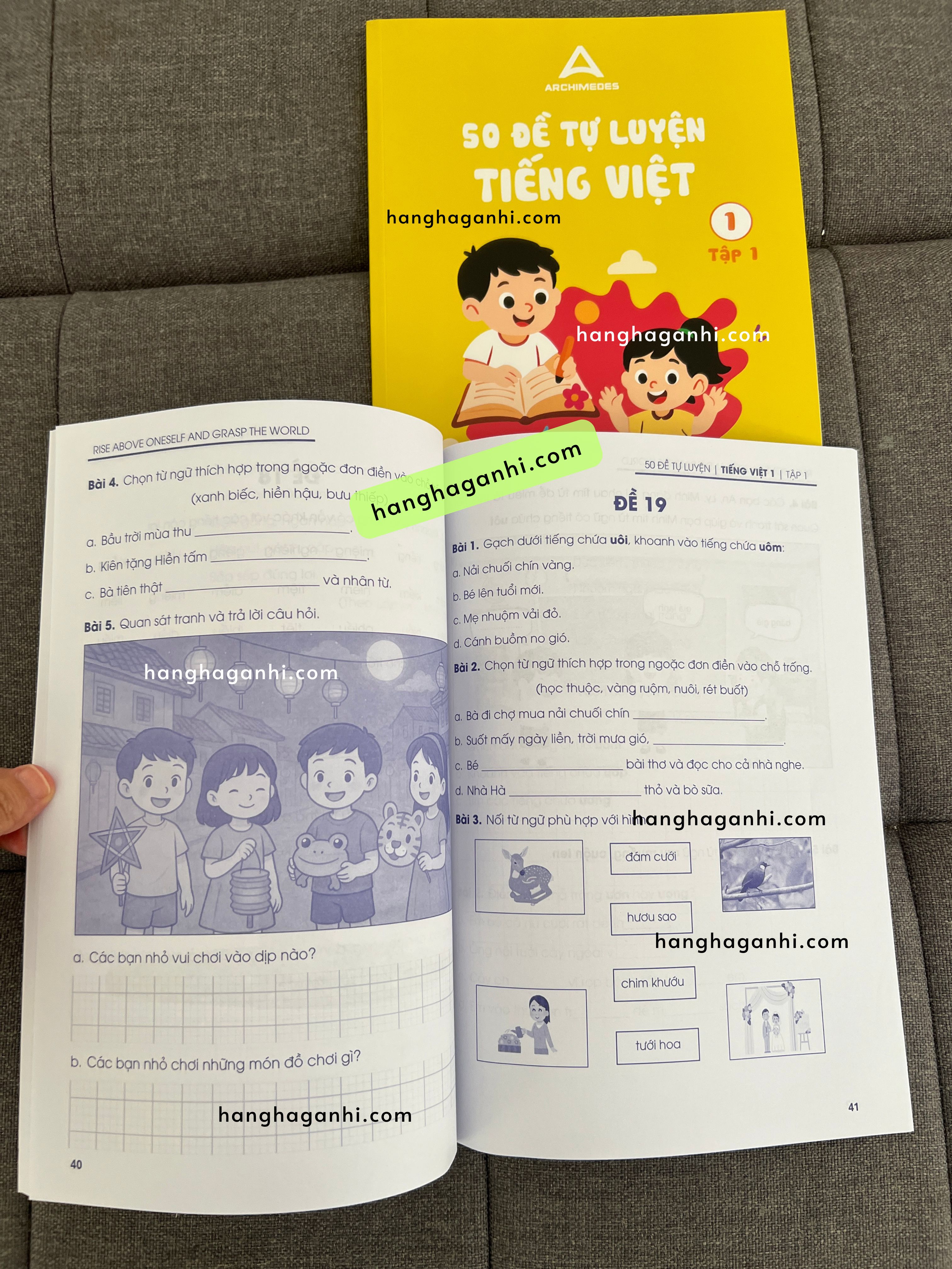 Sách Archimedes 50 đề tự luyện Tiếng Việt lớp 1, bộ 2 cuốn tập 1 và 2_thumbnail_1