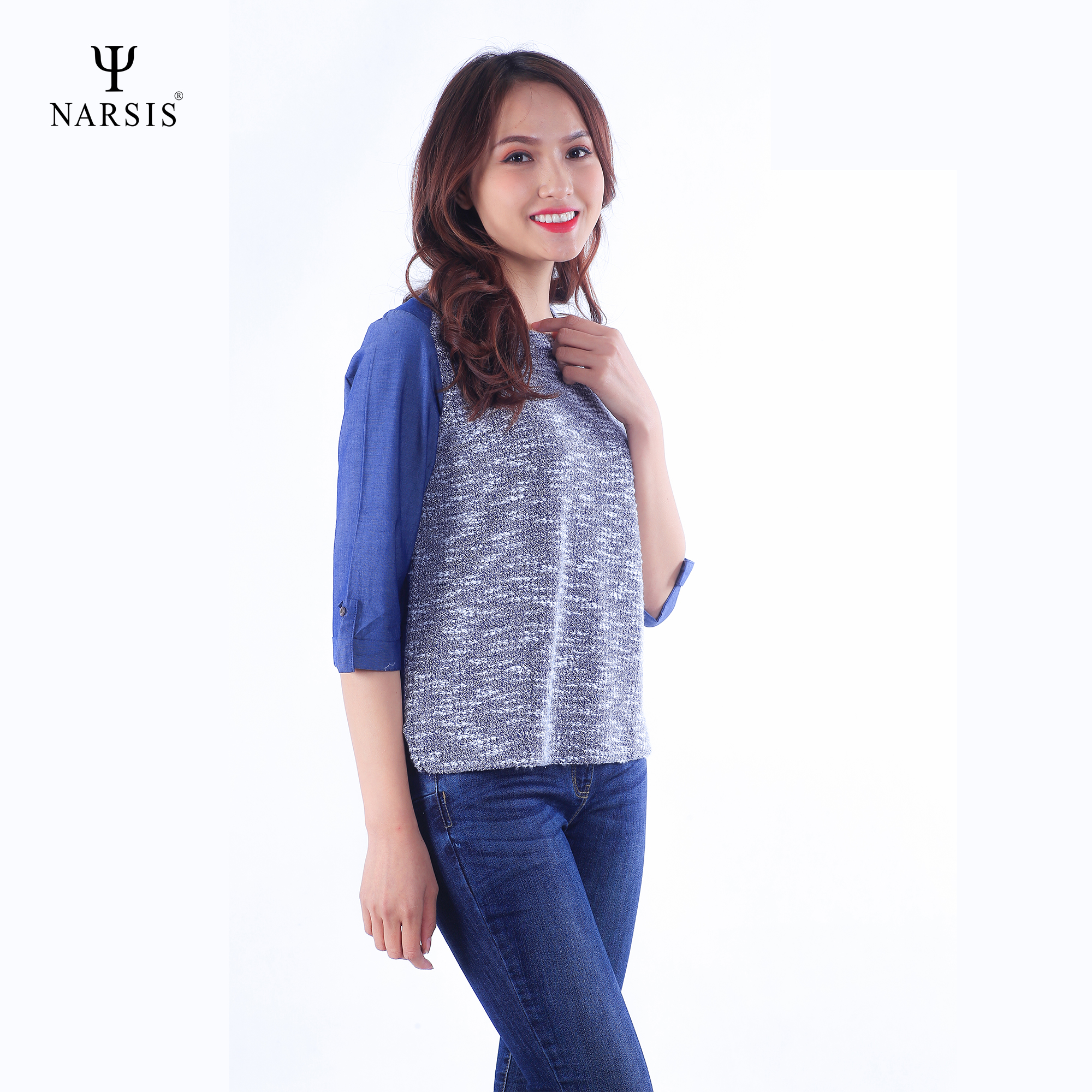 ÁO NỮ KIỂU L7093 NARSIS VẢI LEN COTTON ẤM ÁP, THOÁNG MÁT, GIỮ ẤM TỐT, MỀM MẠI, GIỮ ẤM TỐT, MỀM MẠI