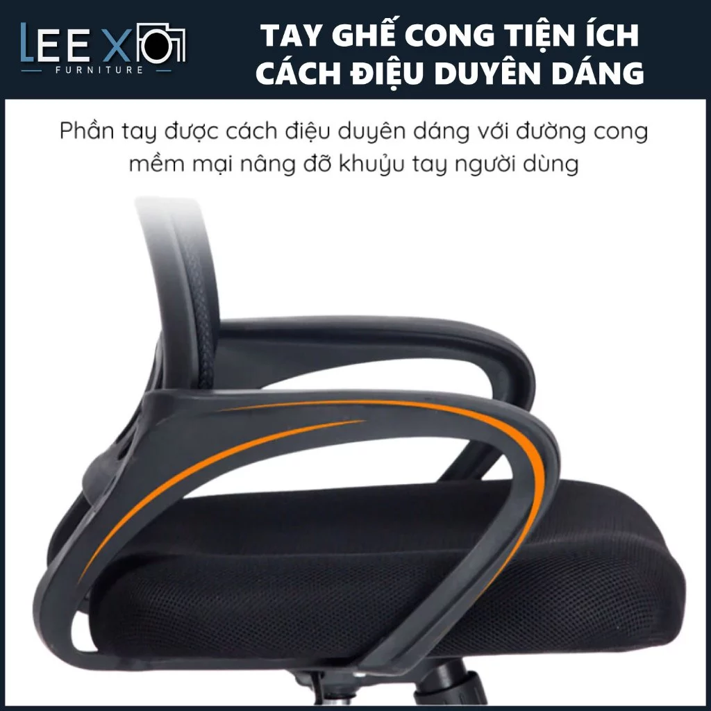 Ghế Văn Phòng LX405 – Ghế Xoay Lưng Lưới Thoáng Khí, Nệm Ngồi Êm Ái, Thư Giãn Mọi Giờ Học Và Làm Việc_thumbnail_1