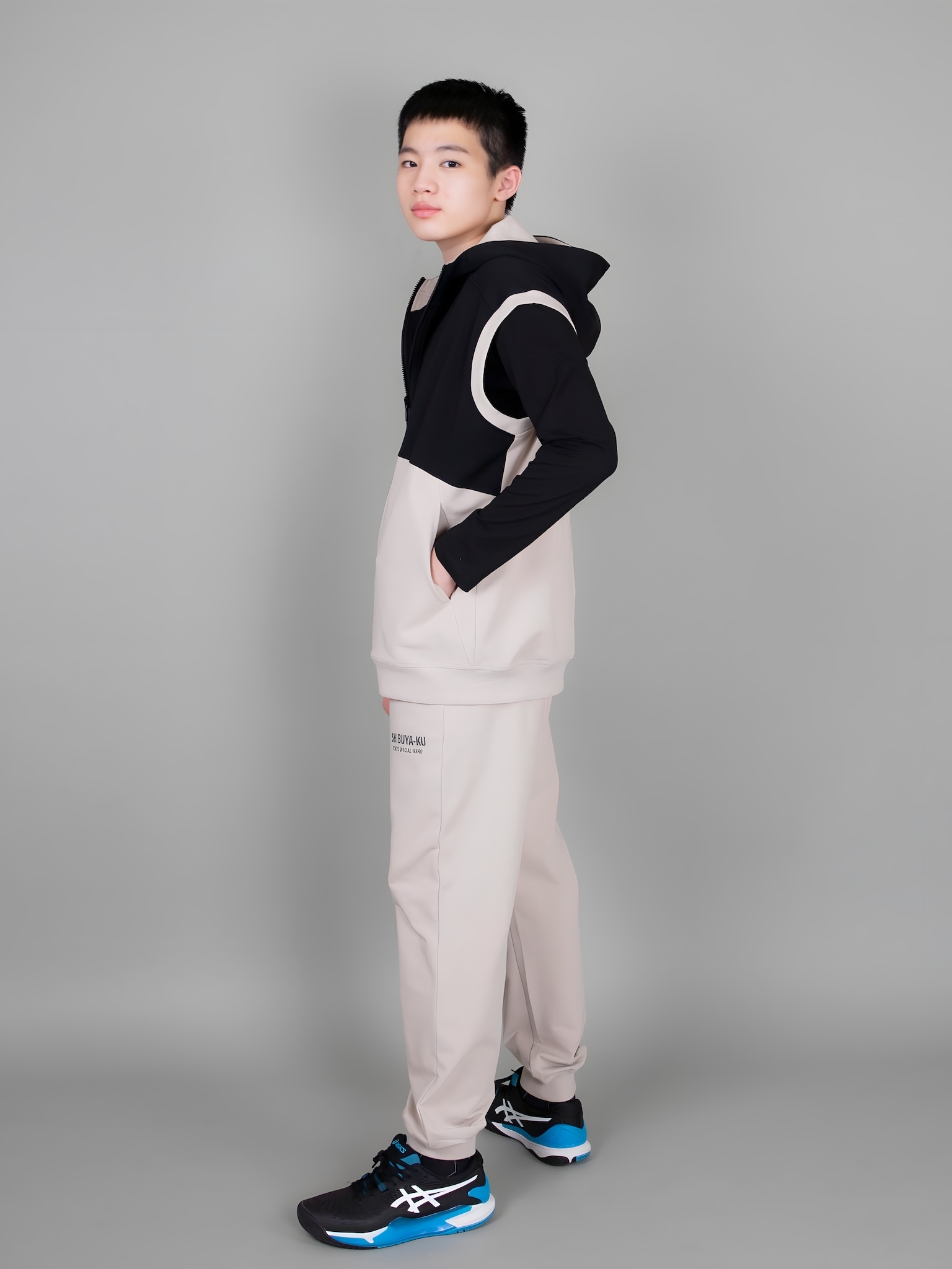 Áo khoác gile be phối đen_thumbnail_5