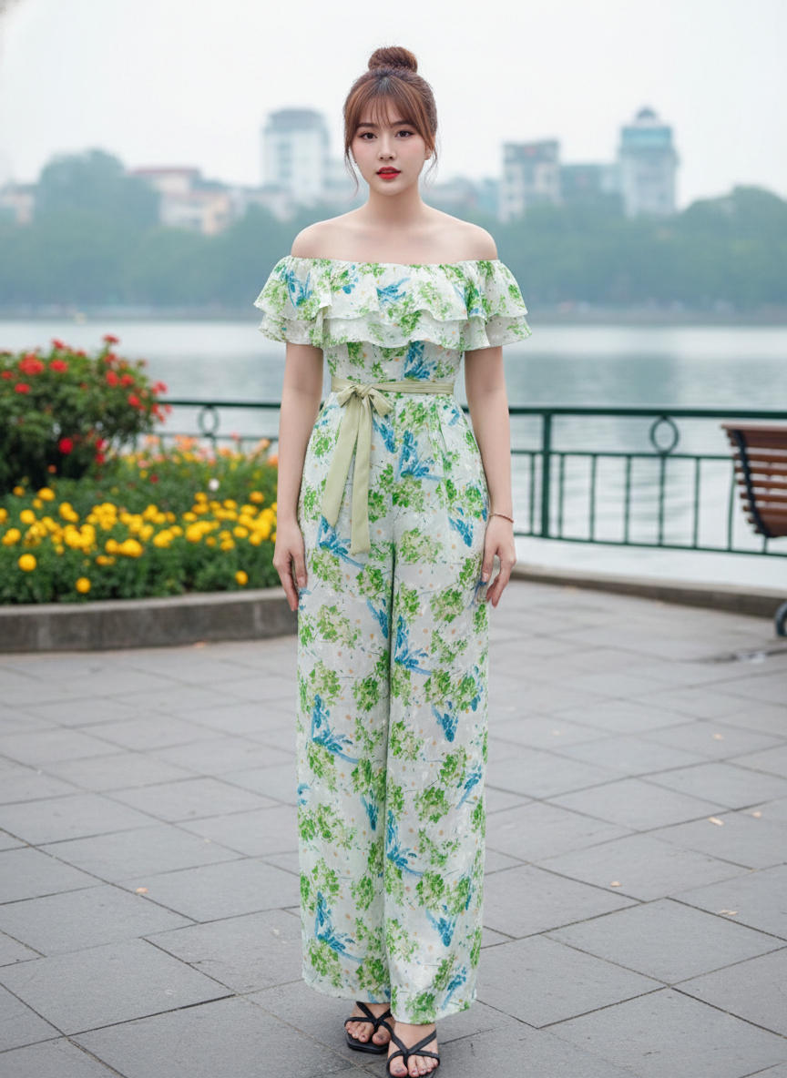 Jumpsuit ống rộng bèo ngực mặc 2 kiểu_thumbnail_18