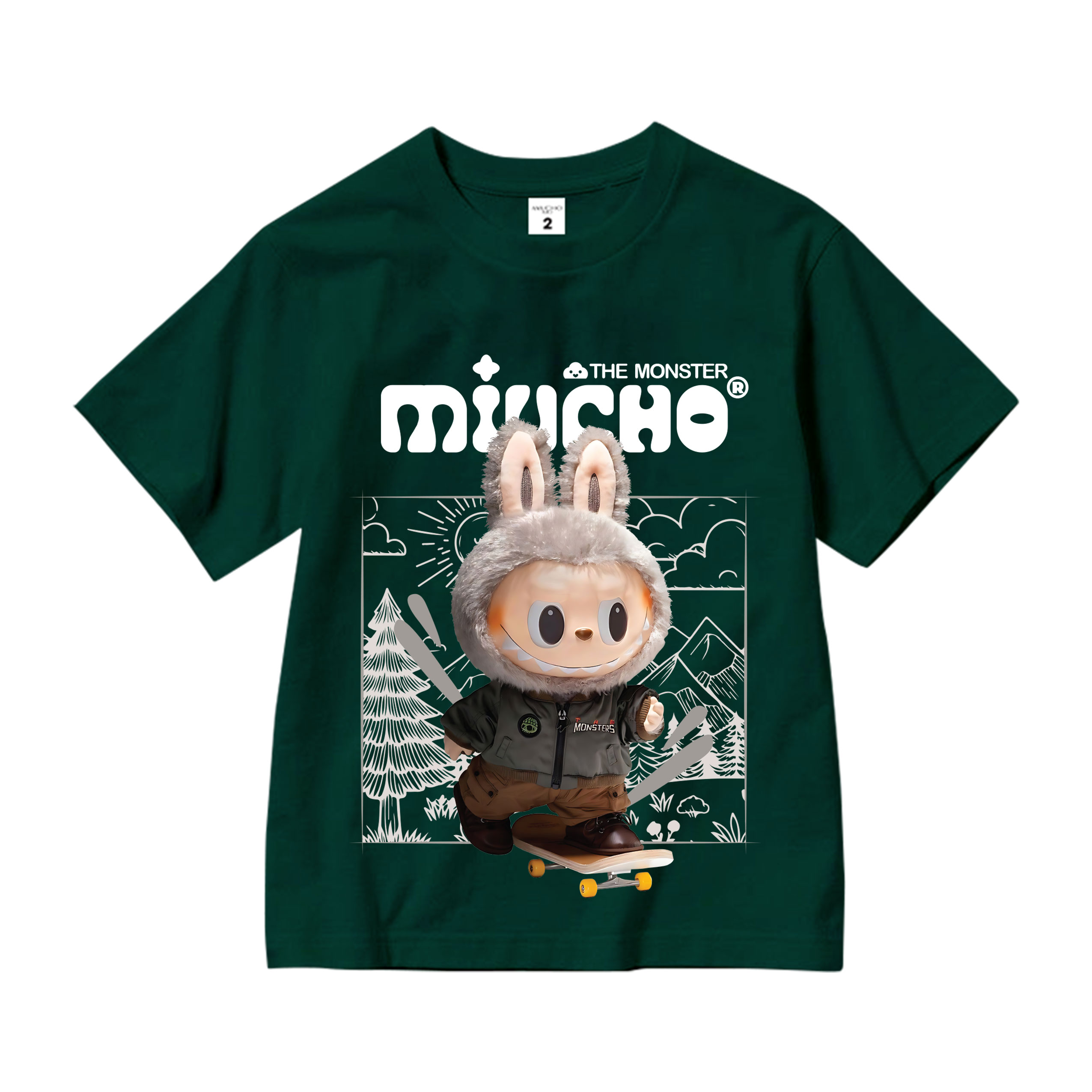 Áo thun bé trai labubu form rộng AED1498 Miucho Kid vải cotton thoáng mát cổ tròn in graphic_thumbnail_13