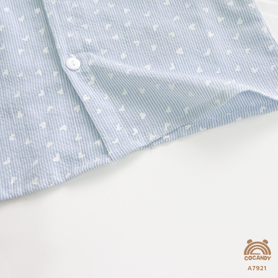 Áo cộc sơ mi XANH trái tim cổ sen tay phồng_thumbnail_4