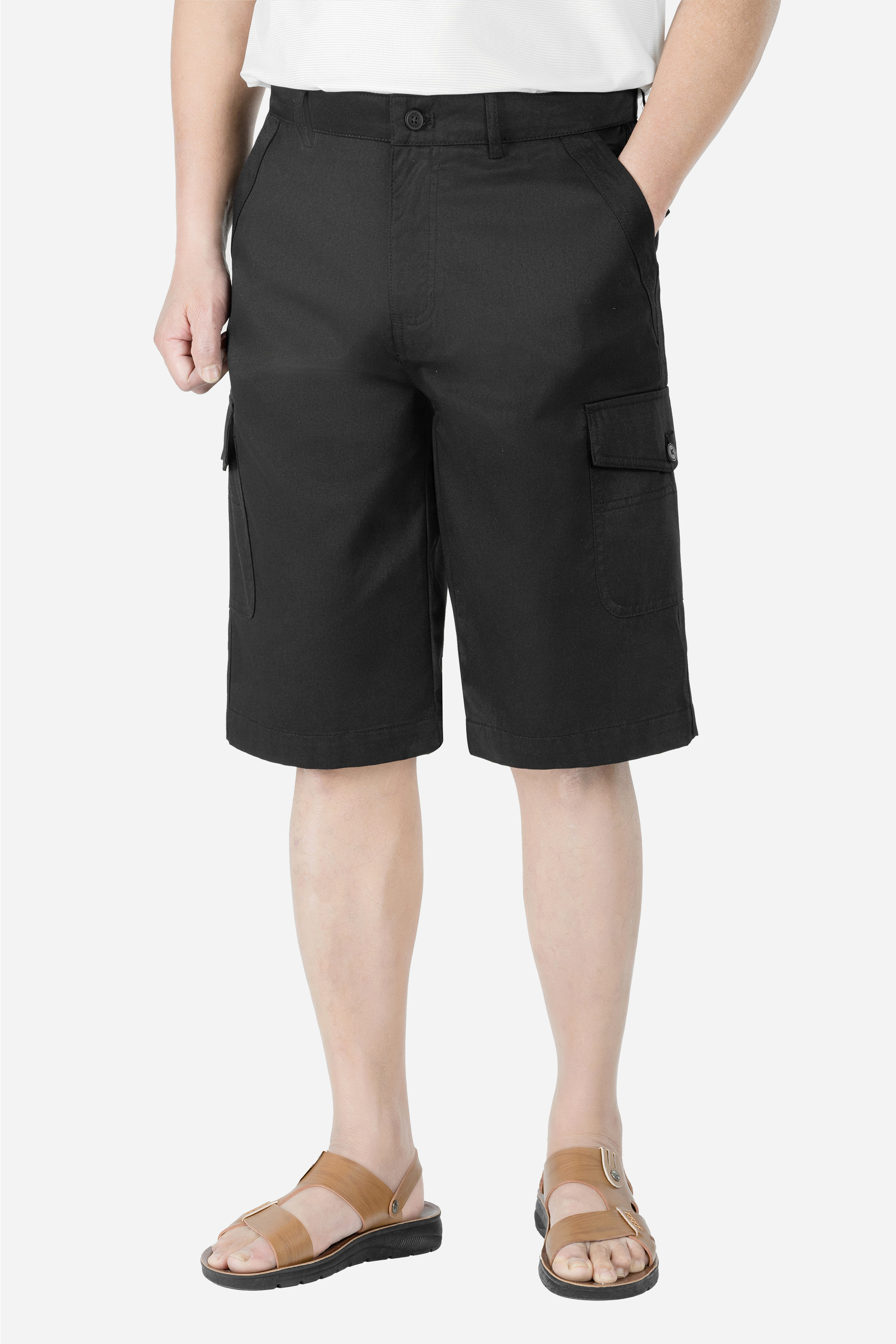 Quần Soọc Kaki Túi Hộp Nam Trung Niên ANCHI Dáng Suông Dài Qua Gối Màu Vỏ Đỗ_thumbnail_12