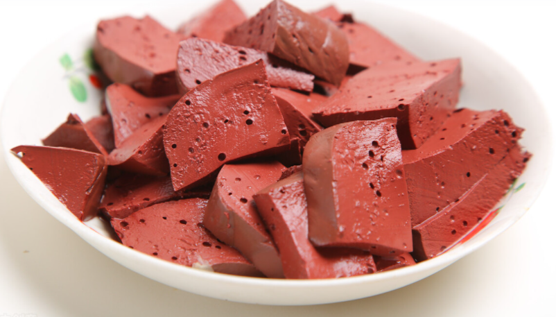 Cooked Duck Blood Curd