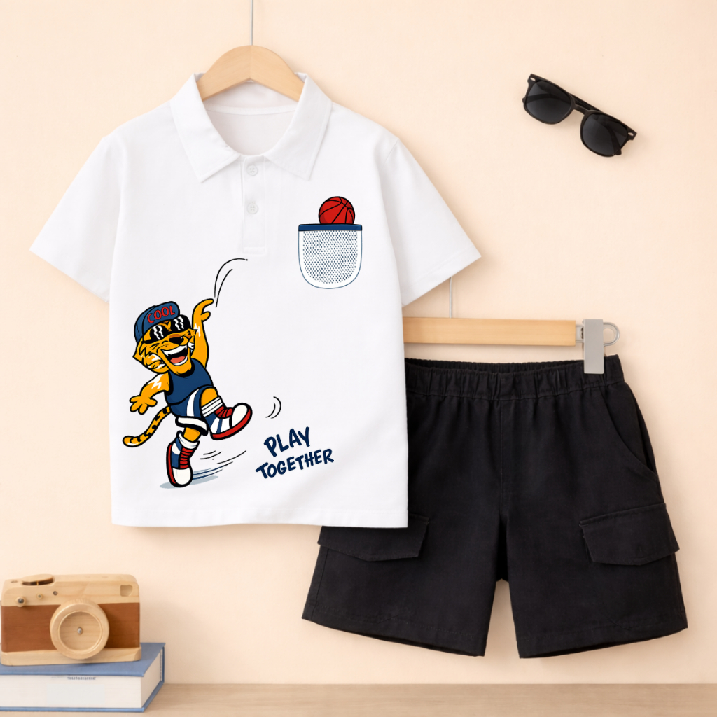 Set bộ Polo bé trai hình Con hổ Together - Loza Kids BU630_thumbnail_5