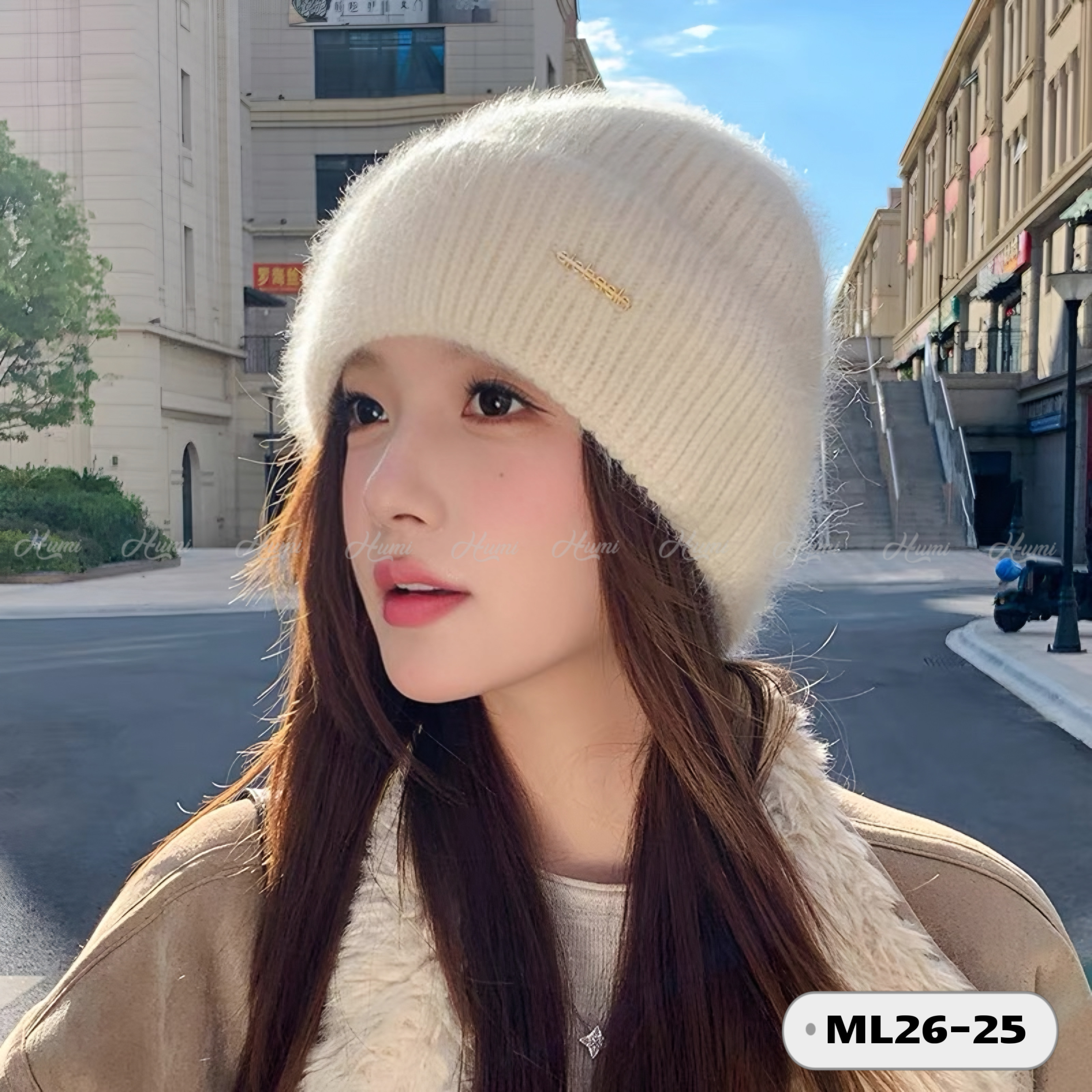 MŨ LEN NỮ (ML26-25 Trắng Kem)