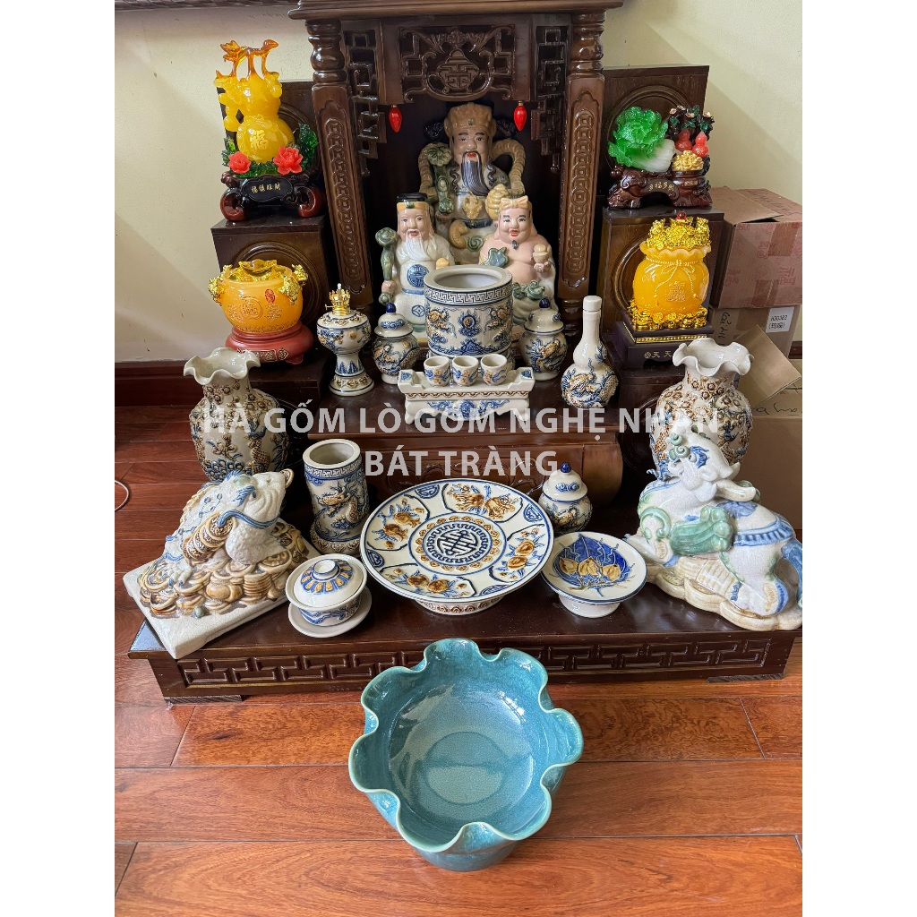 Men Hoàng Thổ - Đĩa Đựng Trầu Cau Thờ Cúng Bát Tràng - Nghệ nhân chế tác_thumbnail_7